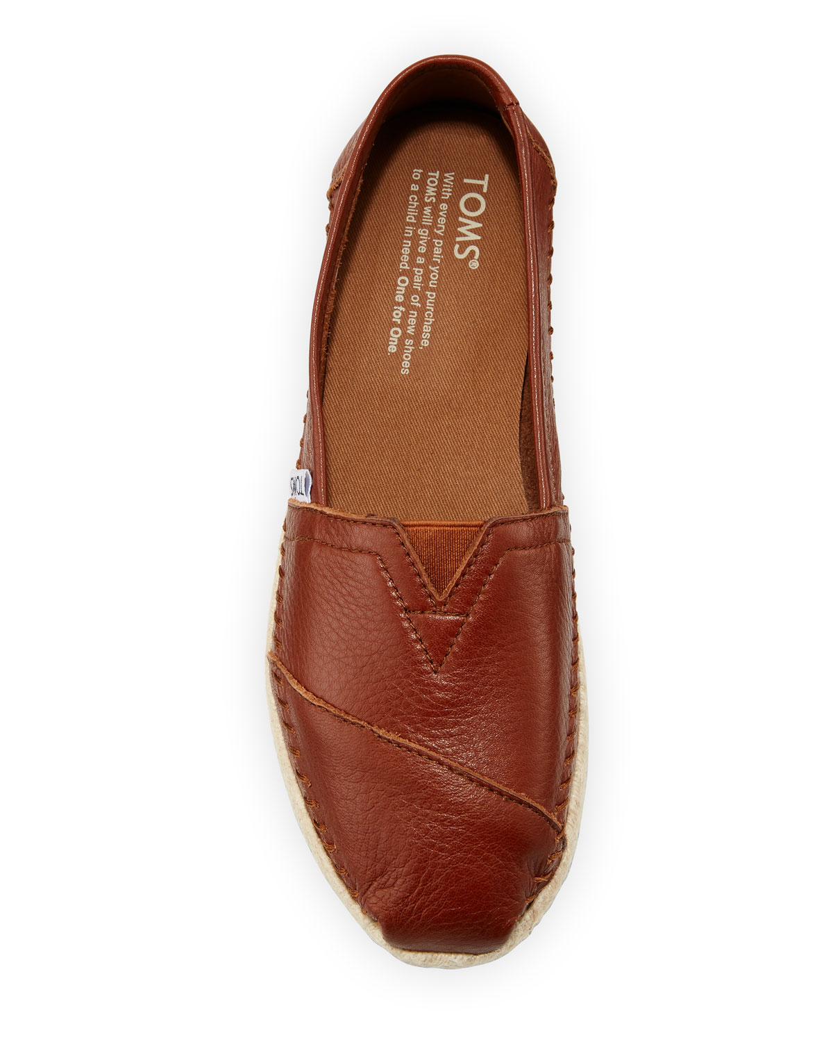 Alpargata Leather Slip-On Flat, Medium Brown