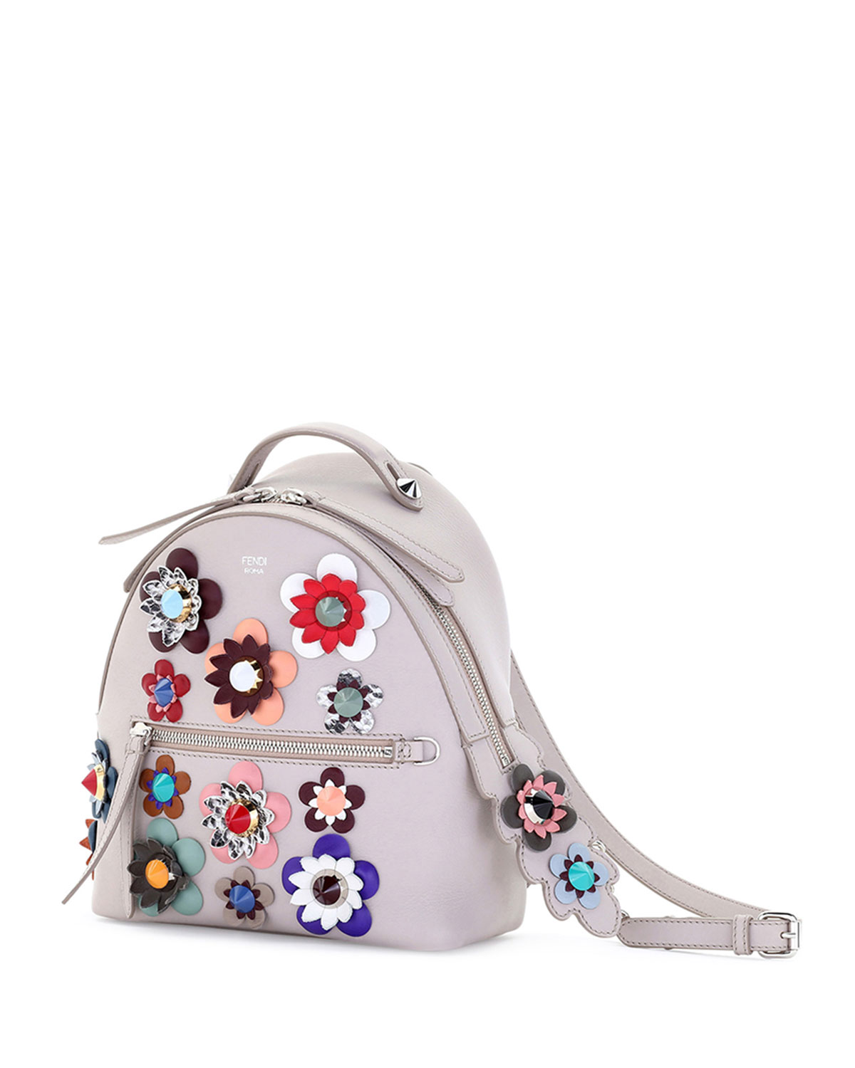 Mini Allover Flowers Backpack, Taupe