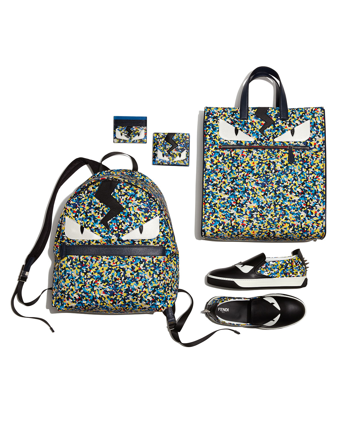 Monster Eyes Confetti-Print Nylon Tote Bag