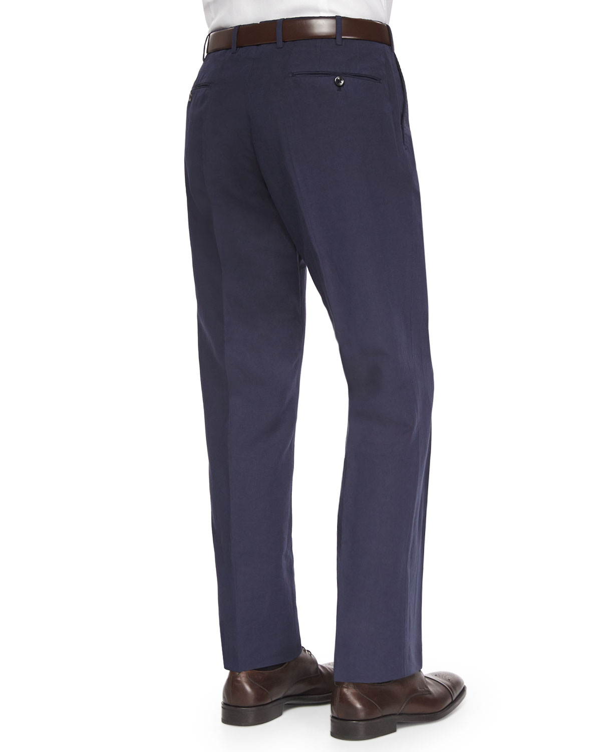 Chinolino Cotton/Linen Trousers, Navy