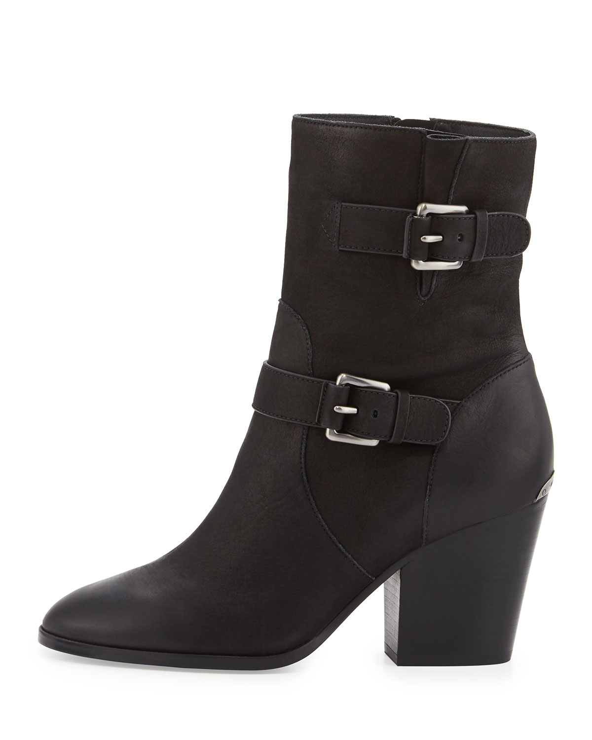 Ashton Mid Leather Bootie, Black