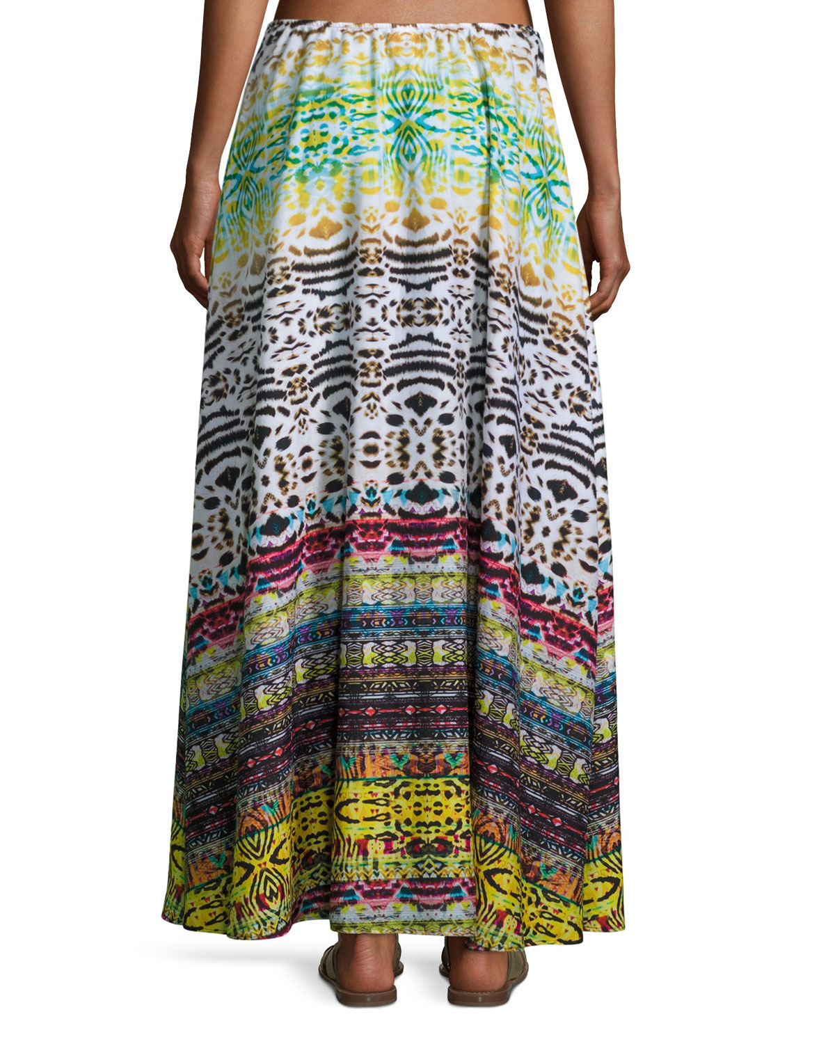 Bengal Shore Slit Maxi Coverup Skirt, Multi