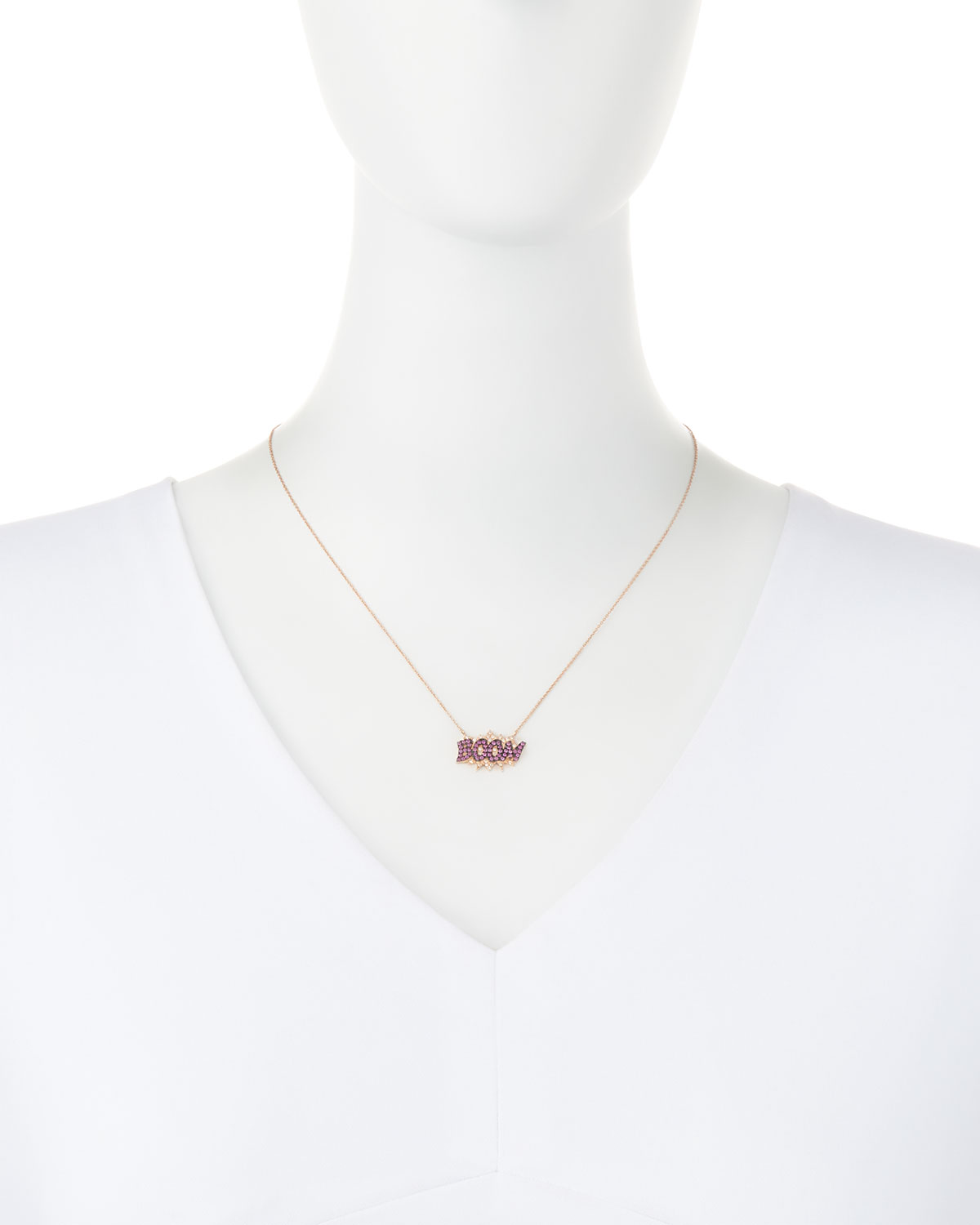 18K Rose-Gold Boom Pop Art Pendant Necklace