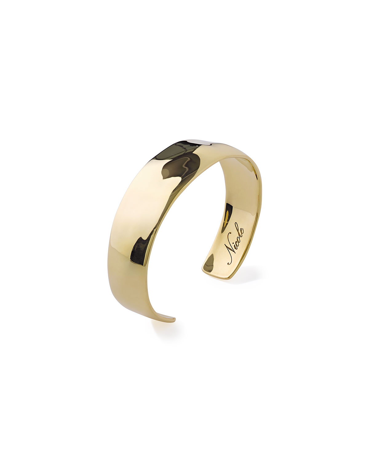 18K Gold Senso Wide Organic Cuff Bracelet, Plain