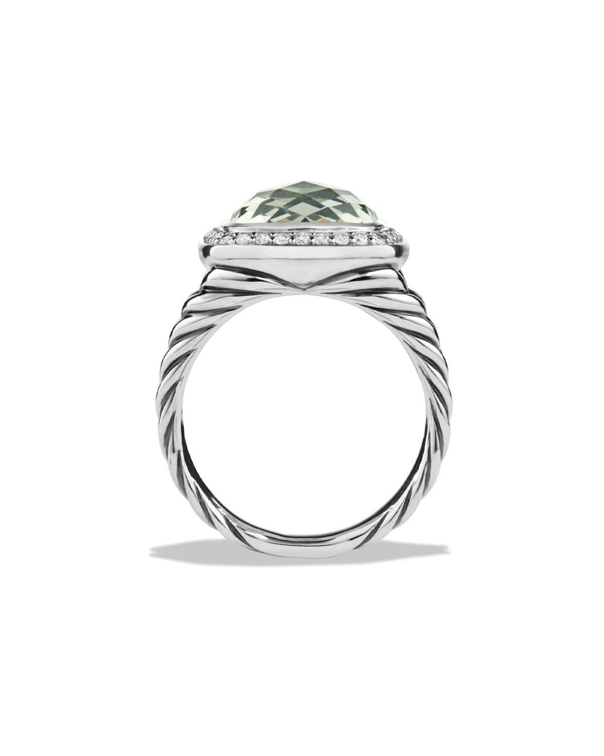 Albion Ring with Prasiolite and Diamonds