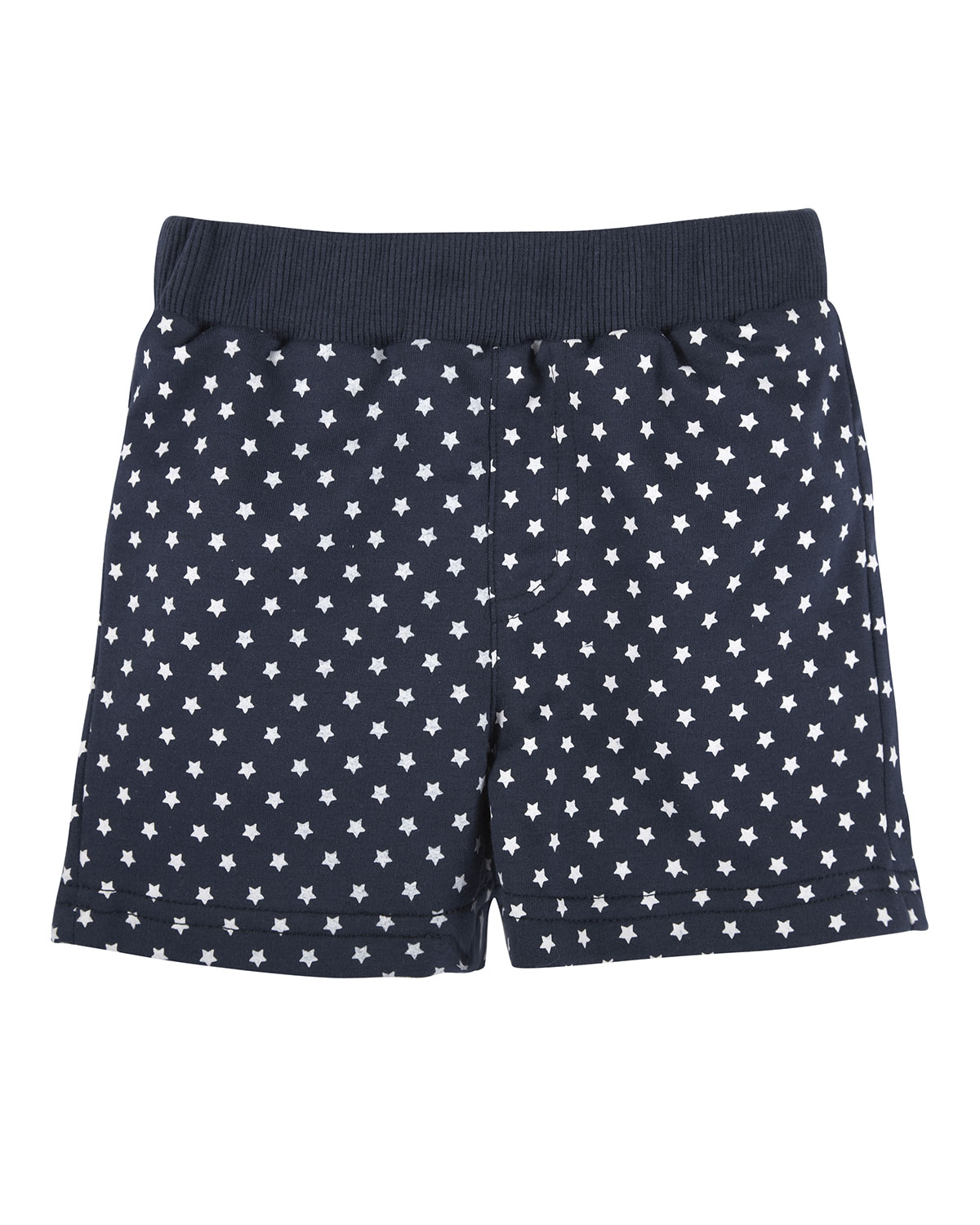 Short-Sleeve Polo Suspender Shirtzie w/ Star-Print Shorts, White, Size 3-24 Months