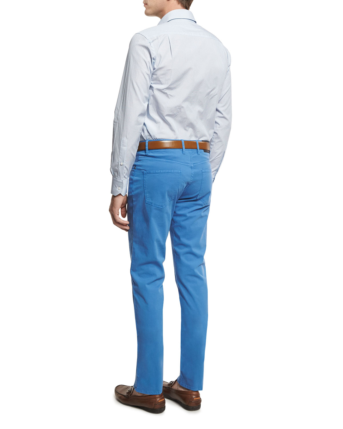 Island Print Sport Shirt, Blue