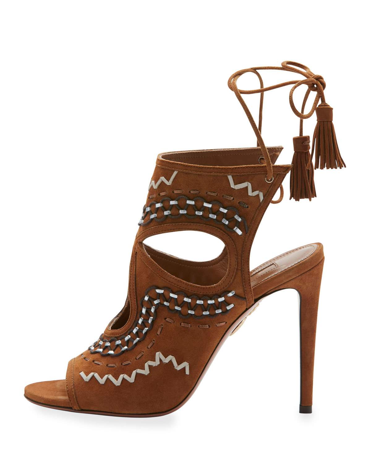 Sexy Thing Folk Cutout 105mm Sandal, Cognac