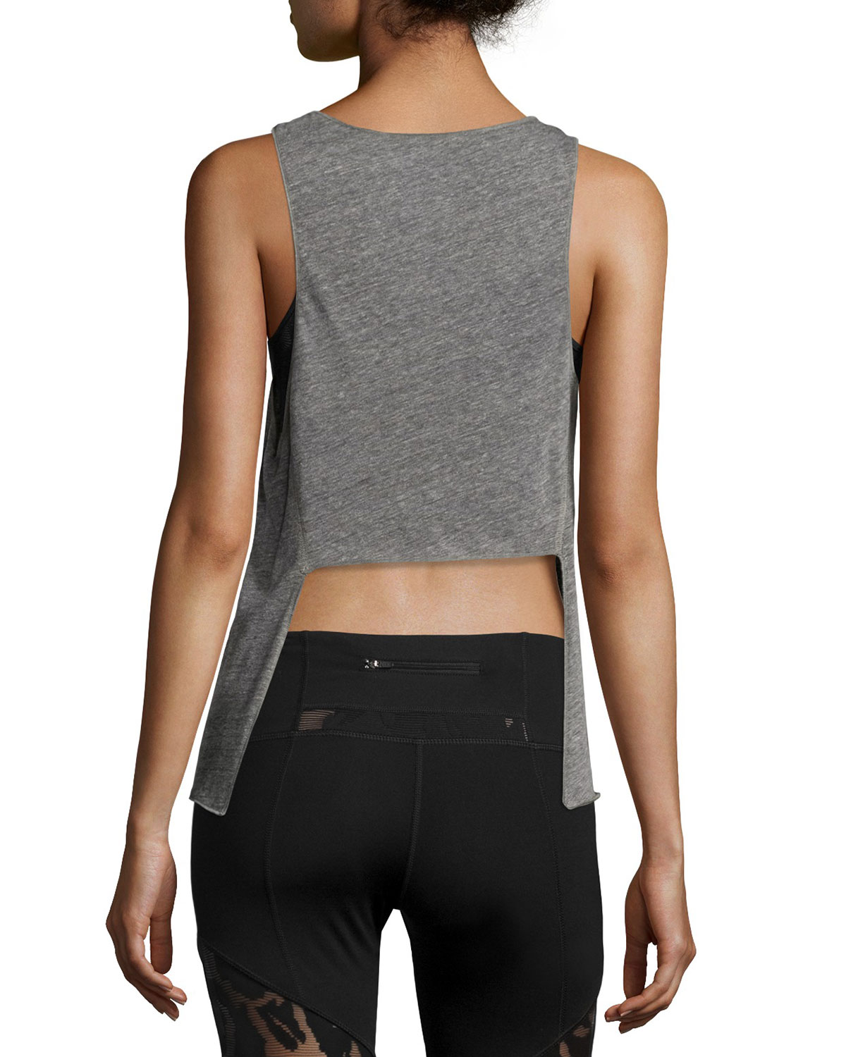 Pacific Tie-Back Athletic Tank, Light Heather Gray