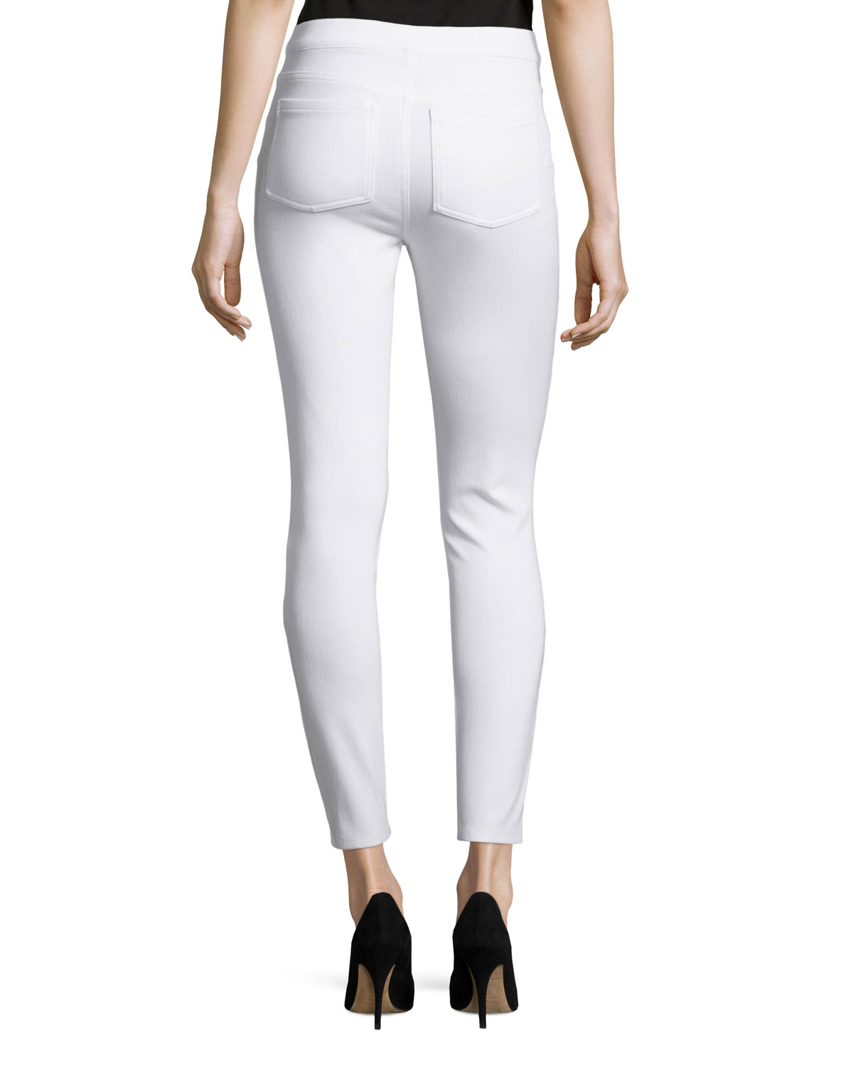 Cropped Knit Leggings, White
