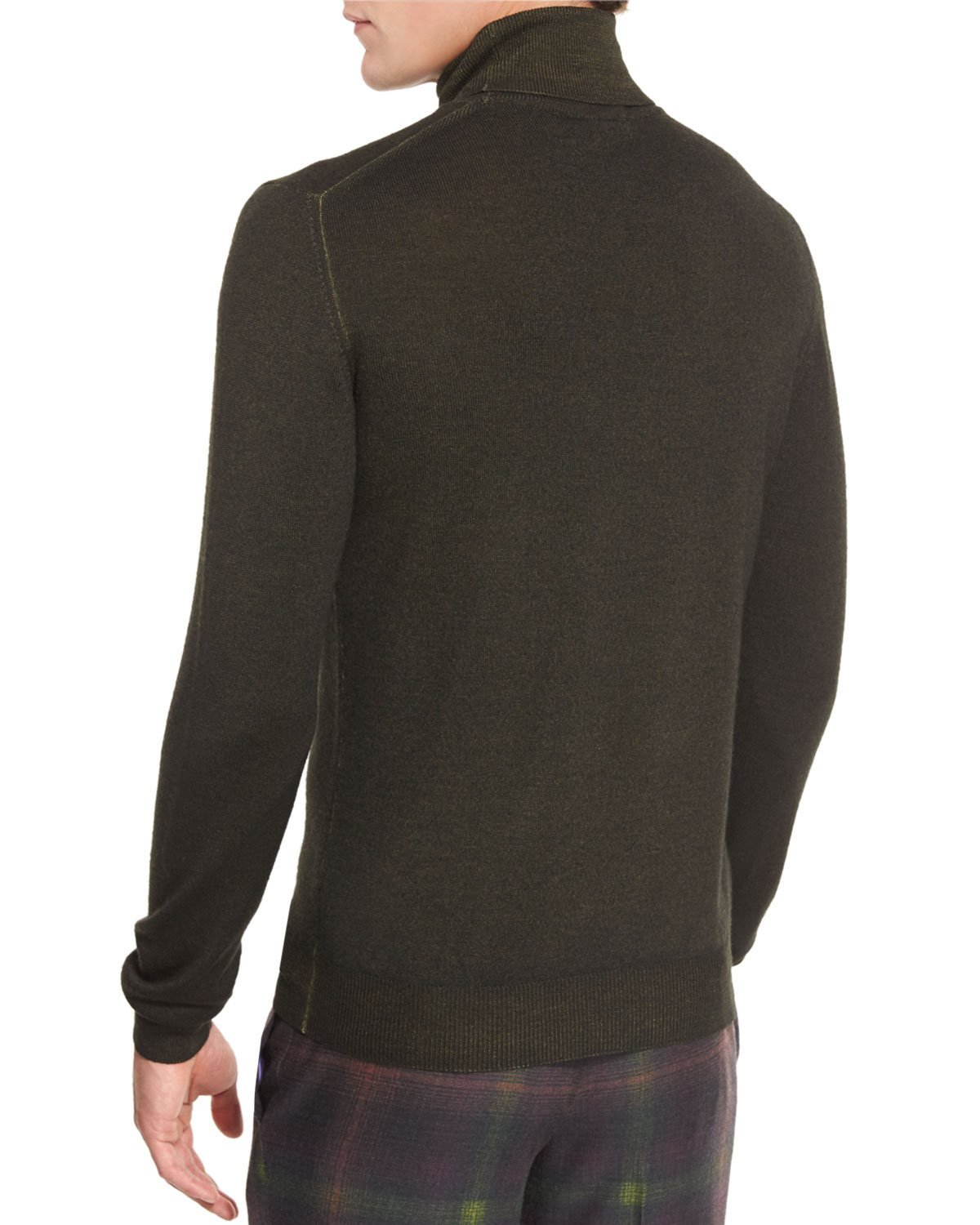 Wool Turtleneck Sweater, Olive
