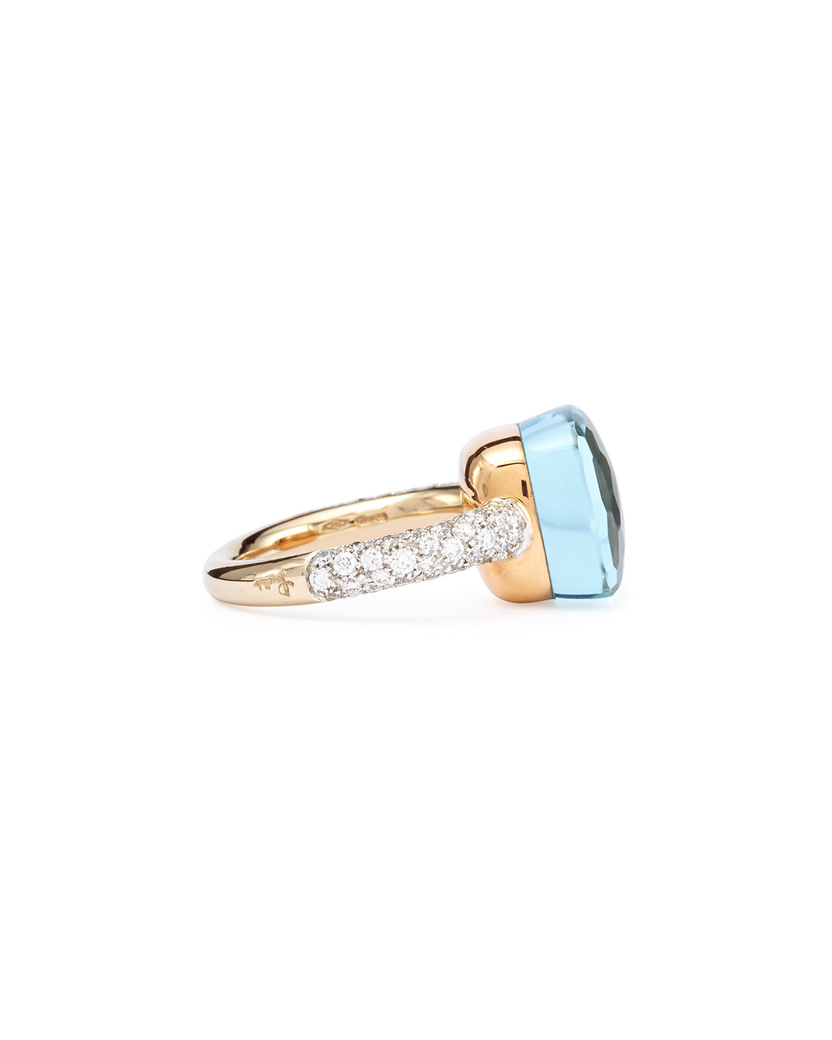 Nudo Rose Gold & Blue Topaz Diamond Ring, Grande