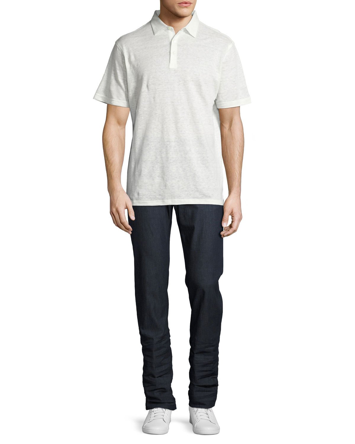 Summertime Linen Polo Shirt, White