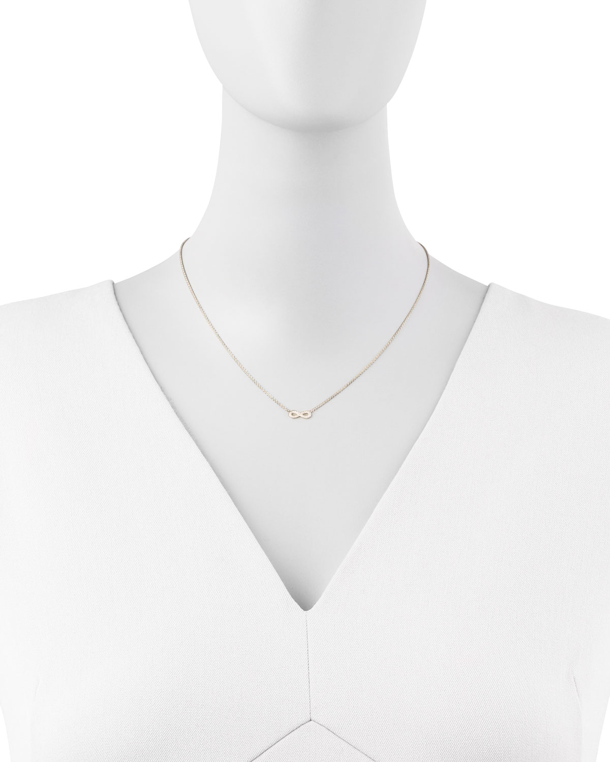 14k Gold Diamond Infinity Pendant Necklace