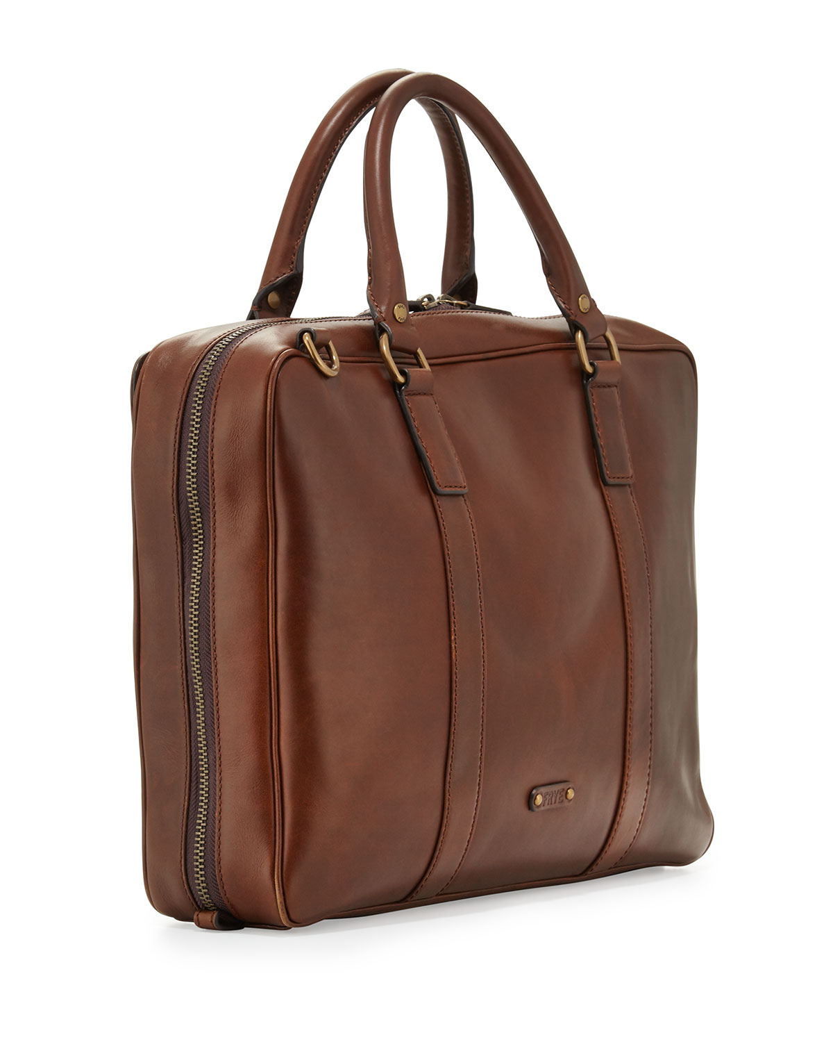 David Leather Briefcase, Dark Brown