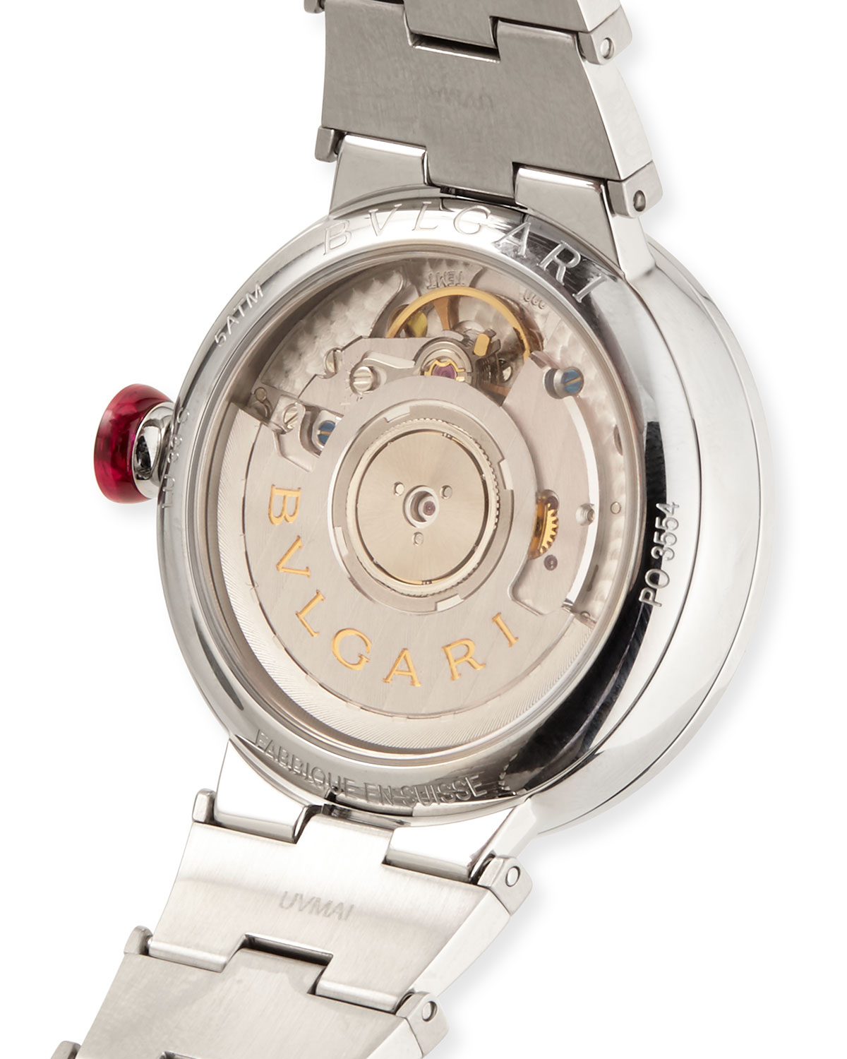 33mm LVCEA Watch with Diamonds, Steel