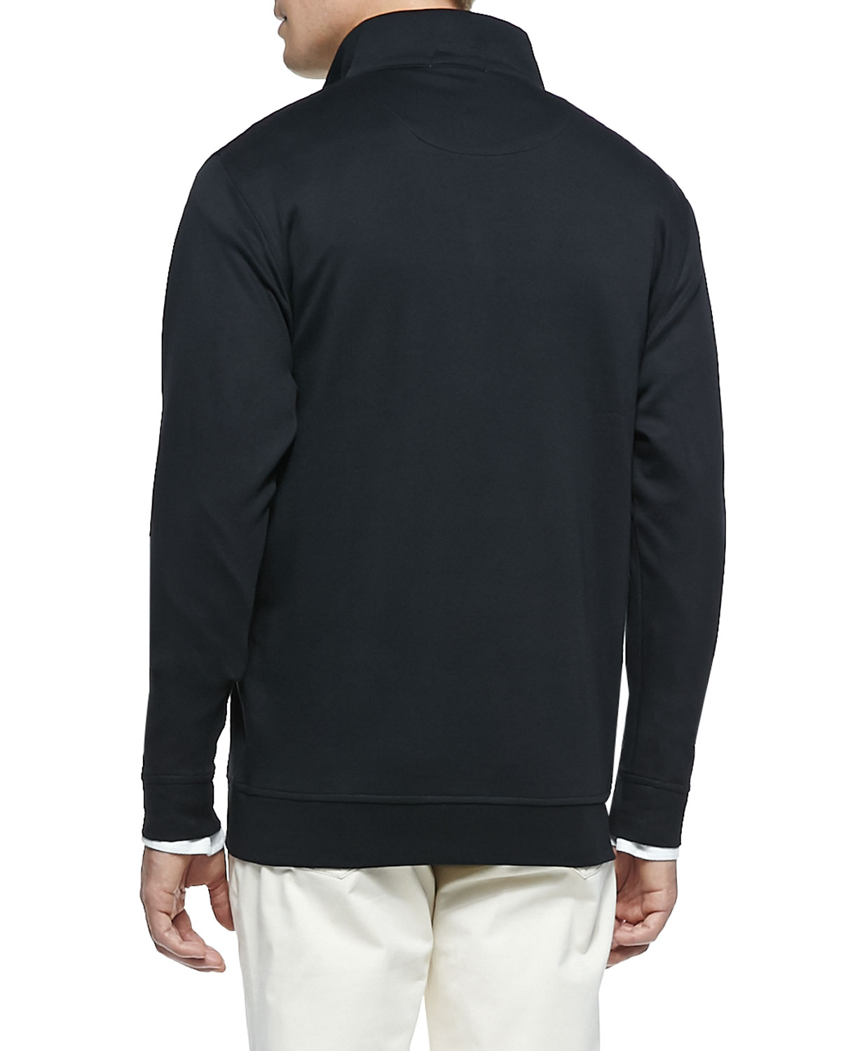 Cotton 1/2-Zip Pullover, Black