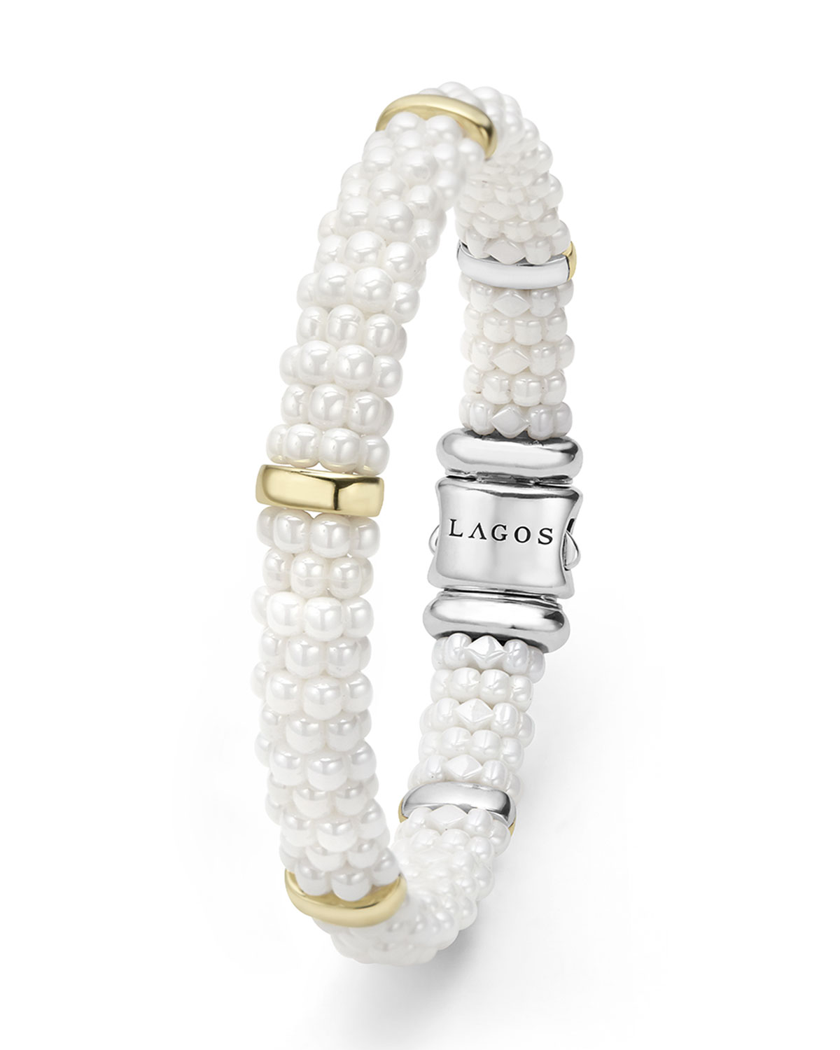 Ceramic 9mm Pearl Caviar Bracelet