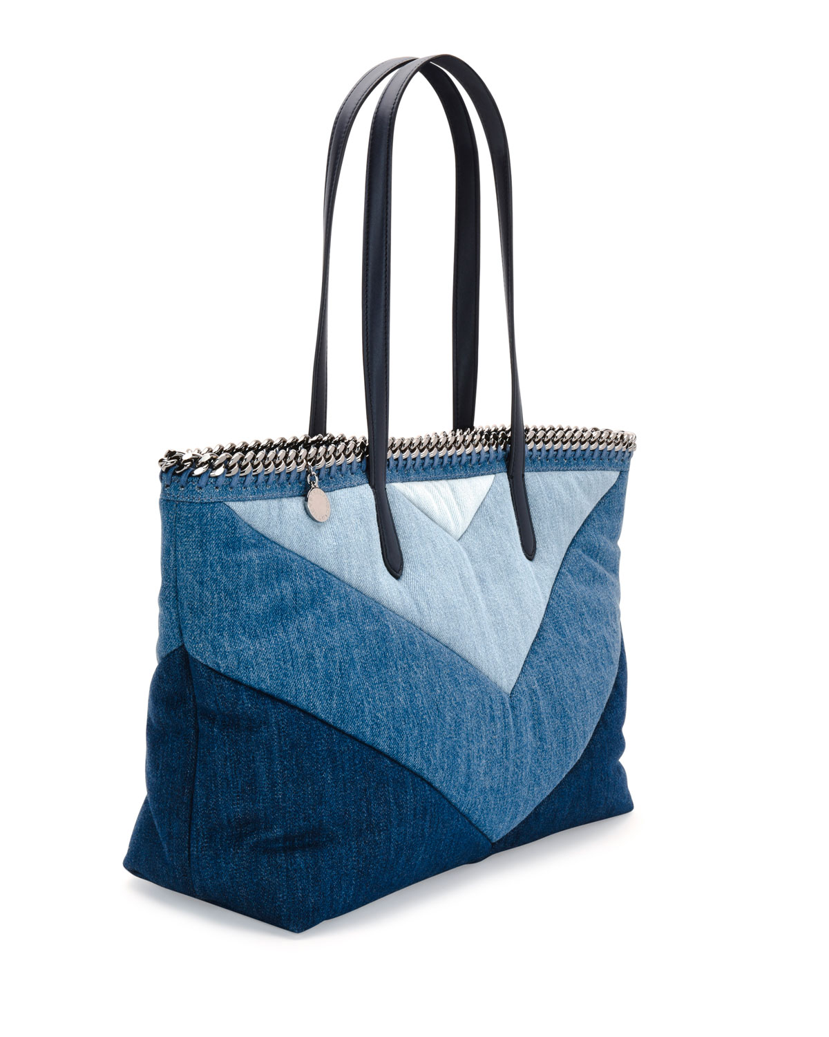 Falabella East-West Denim Shopper Tote Bag, Blue