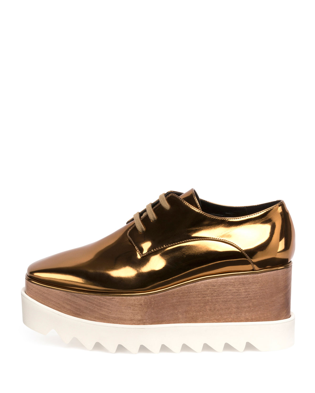 Elyse Metallic Platform Creeper, Old Gold