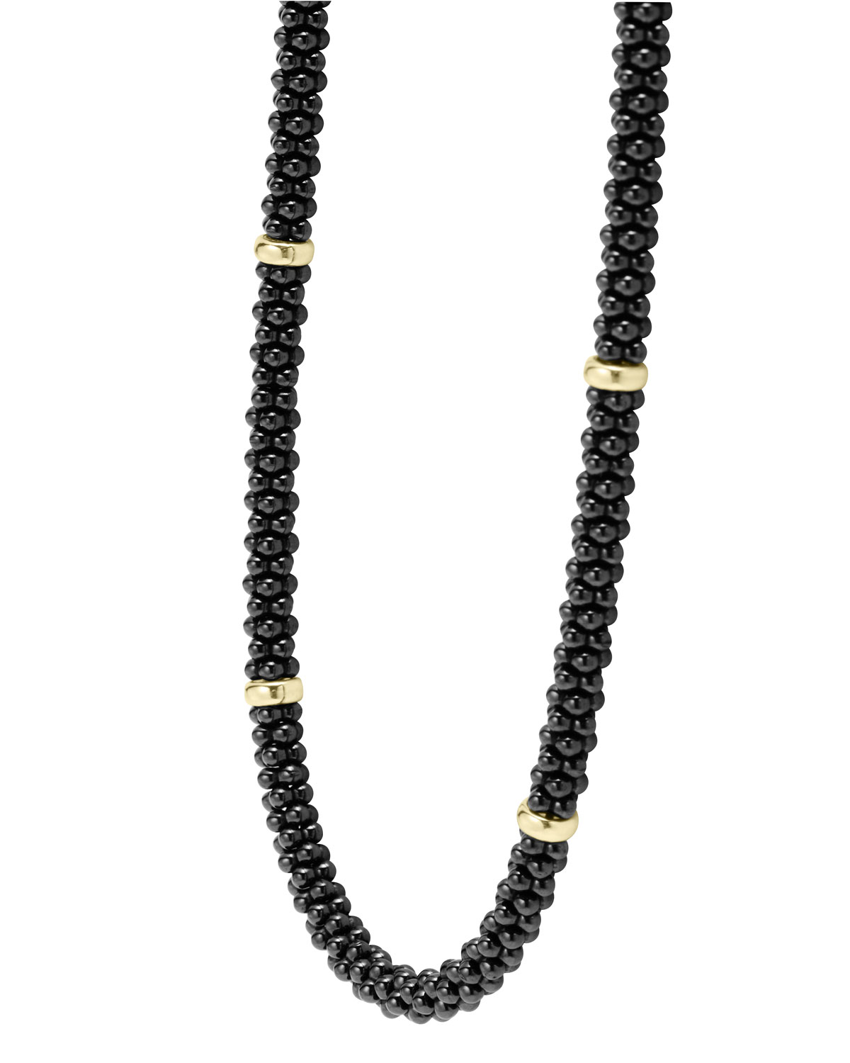 Black Caviar 8-Bar Beaded Necklace