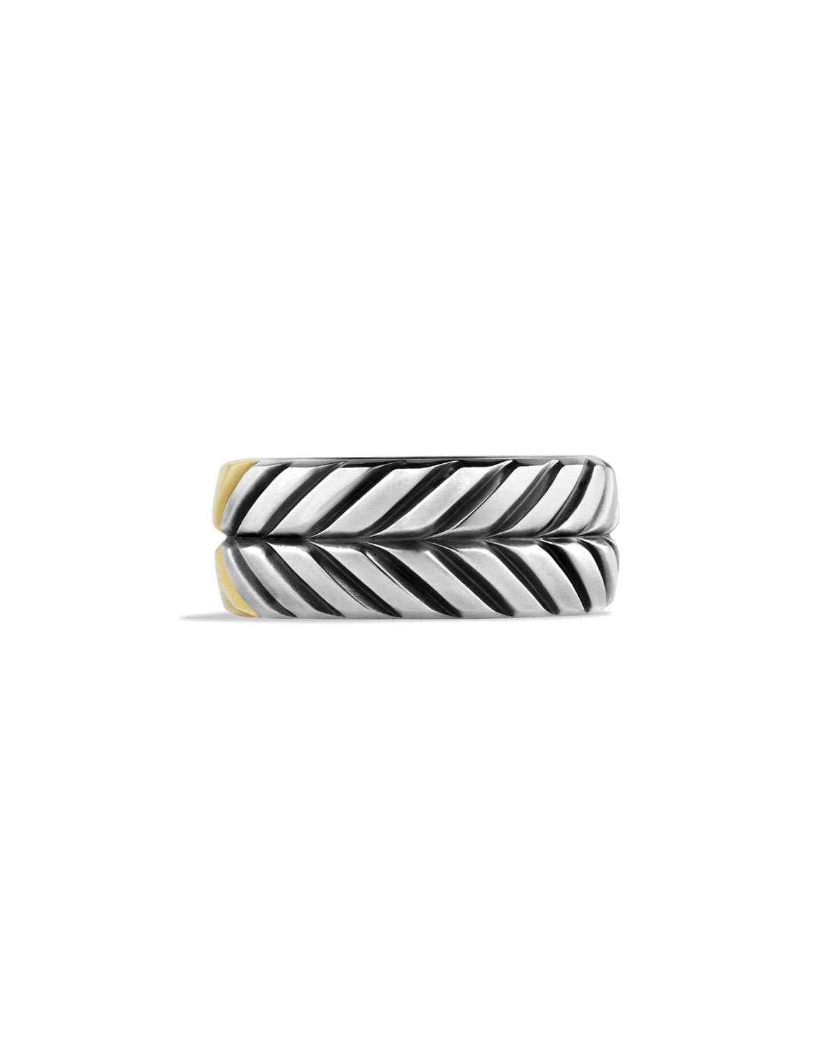 Modern Chevron Band Ring with Gold