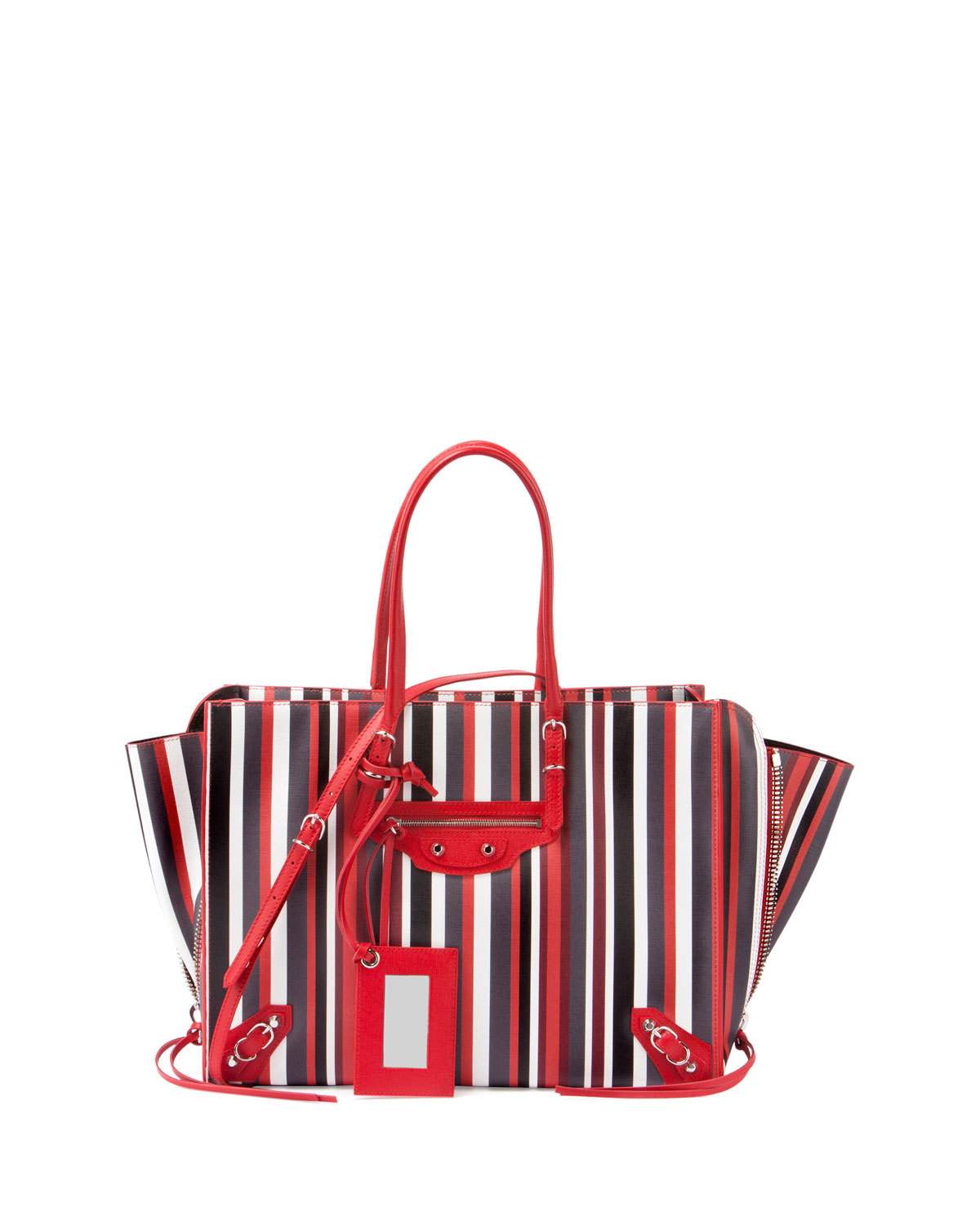 Papier B4 AJ Striped Zip-Around Tote Bag