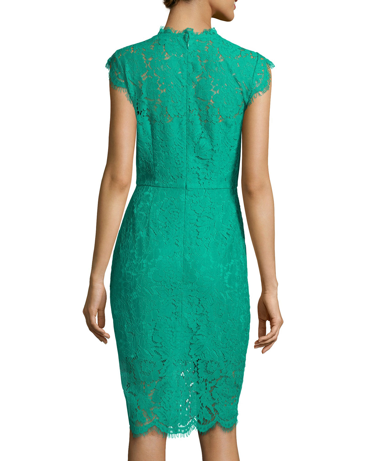 Floral Lace Cocktail Dress, Emerald
