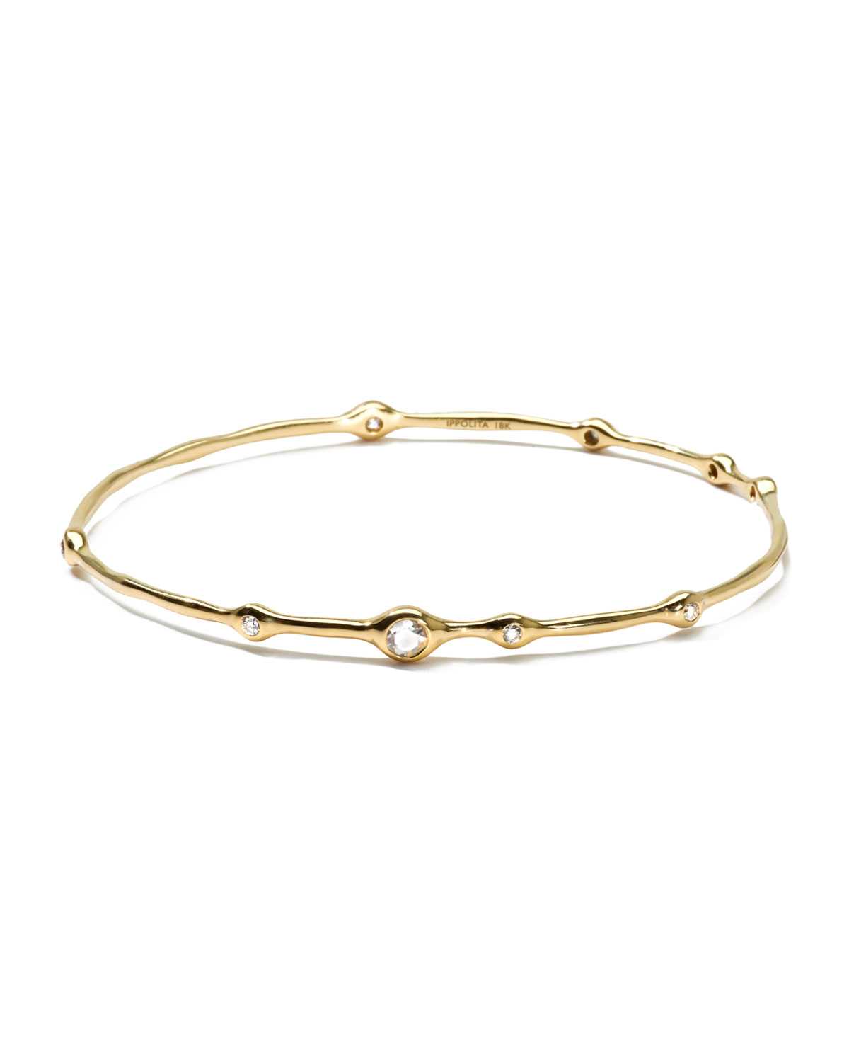 18K Gold 9-Diamond Bangle (0.5ctw)