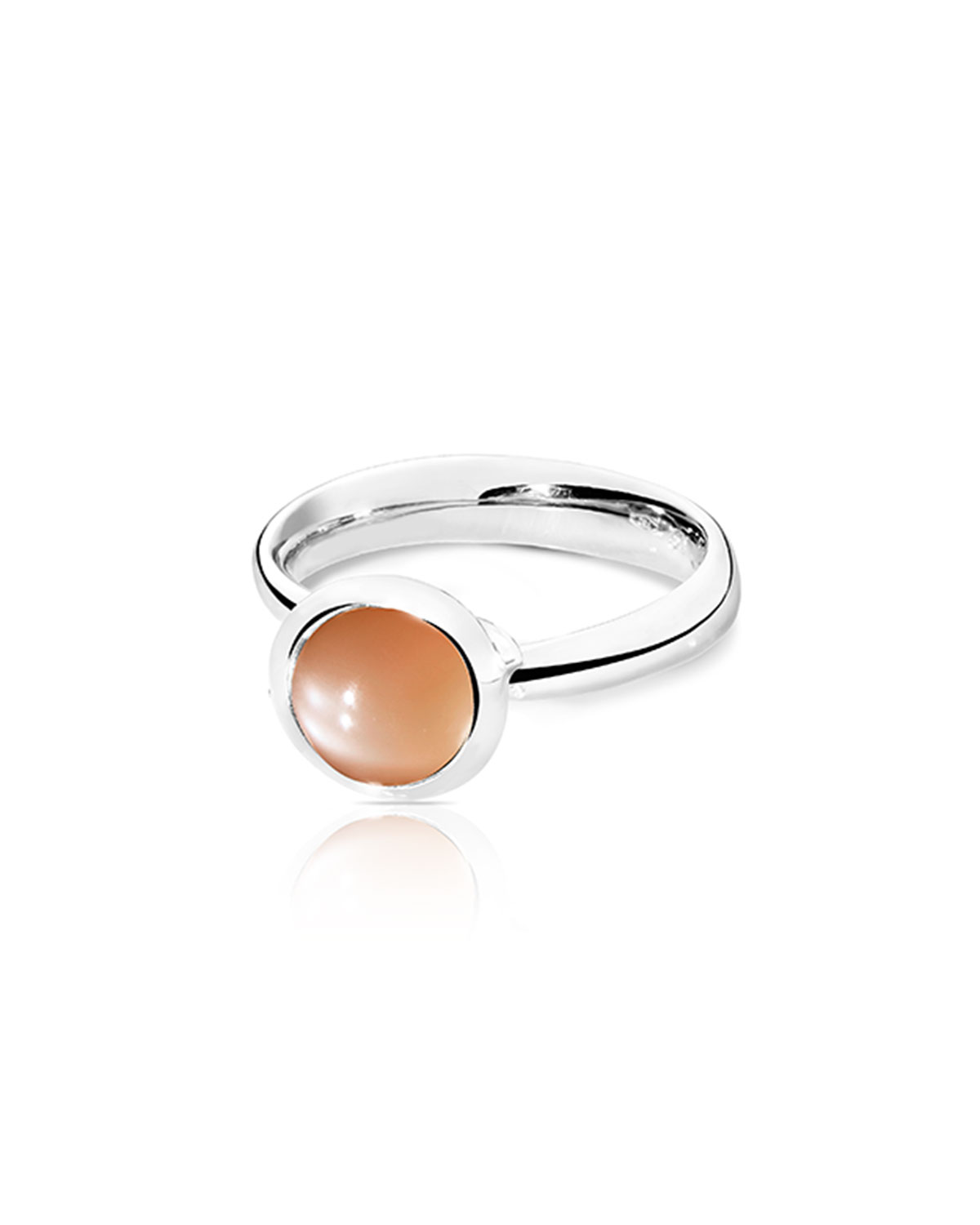 Small Bouton Brown Moonstone Cabochon Ring, Size 7/54