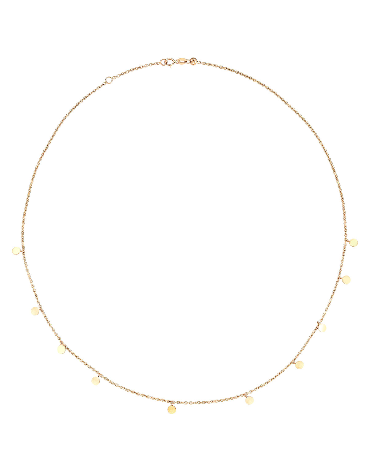 Seed Scattered Dangling Circle Necklace in 14K Rose Gold