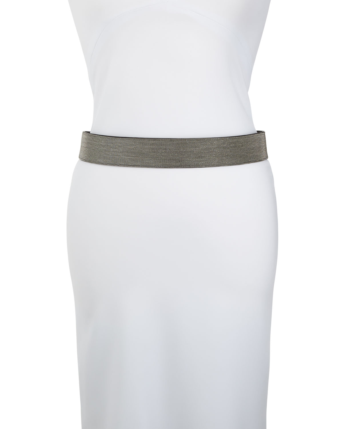 Wide Monili Self-Tie Belt, Black/Rutenio