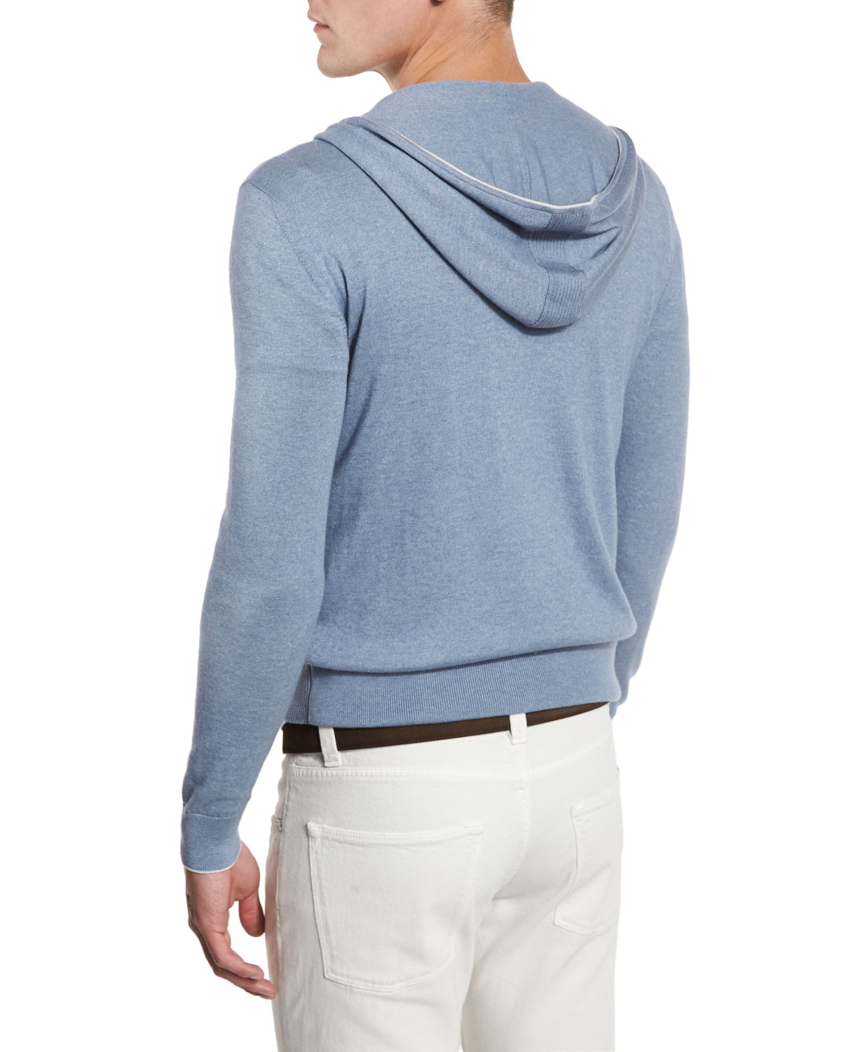 Cashmere & Cotton Front-Zip Hoodie