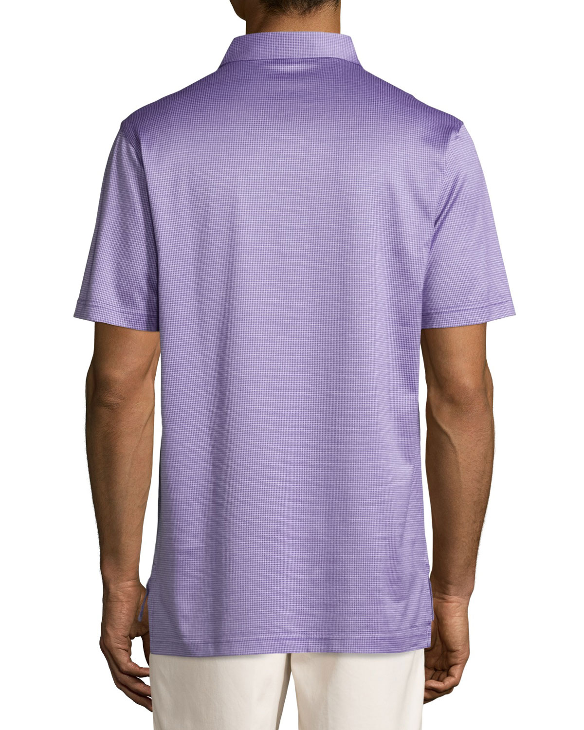 Fran Jacquard Cotton Lisle Polo Shirt, Purple
