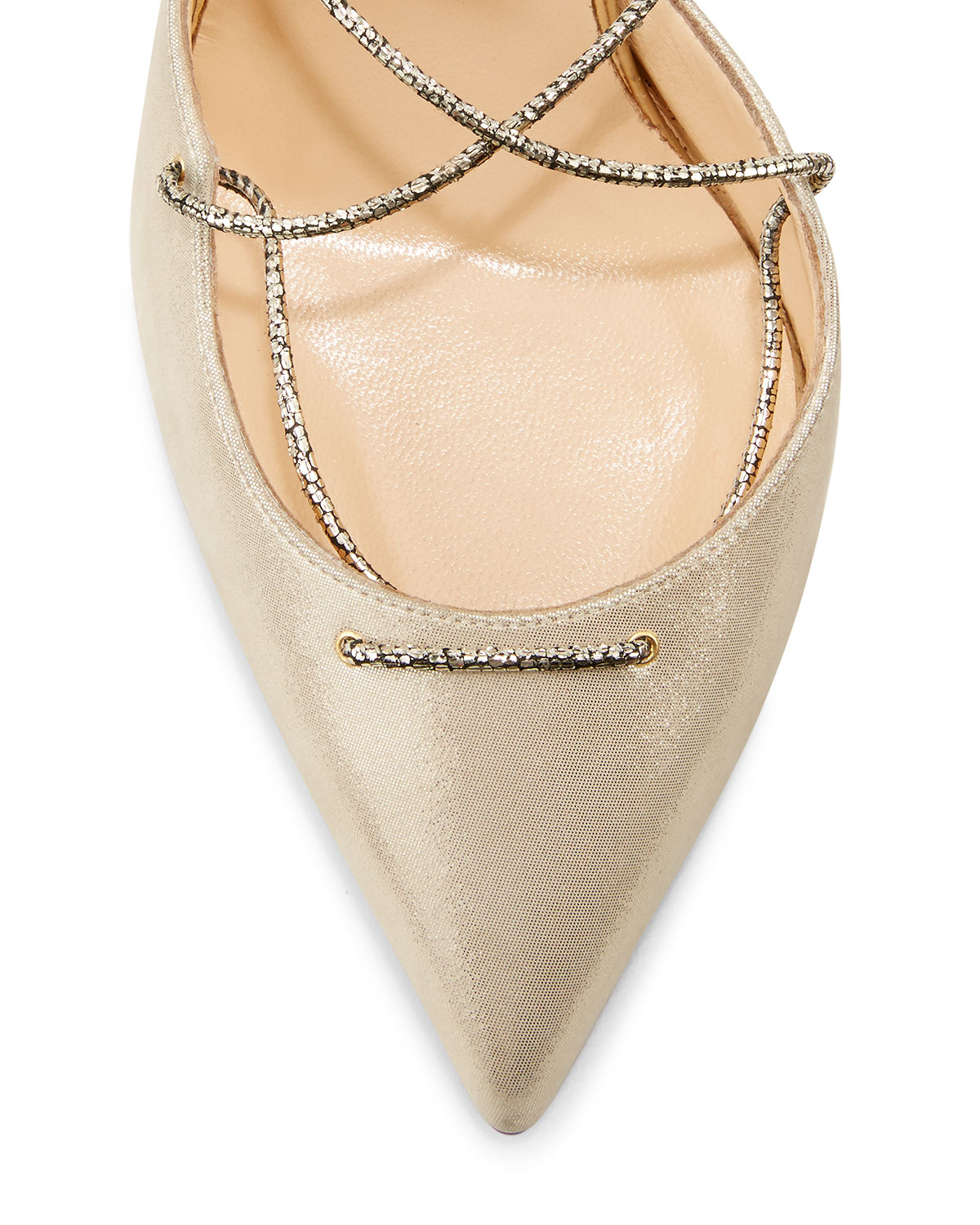 corsankle lace-up 100mm red sole pump, gold