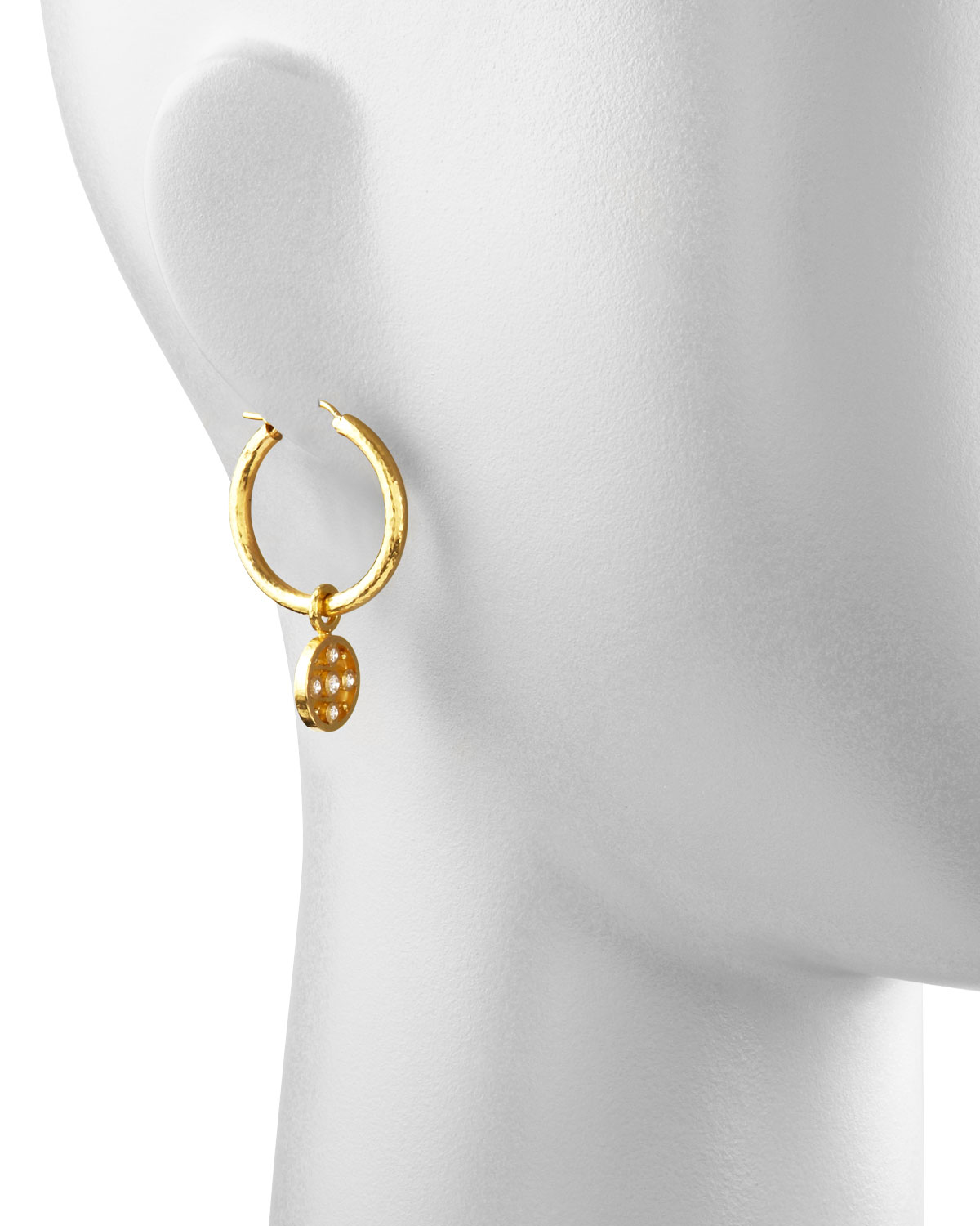 Giant Hammered 19k Gold Hoop Earrings