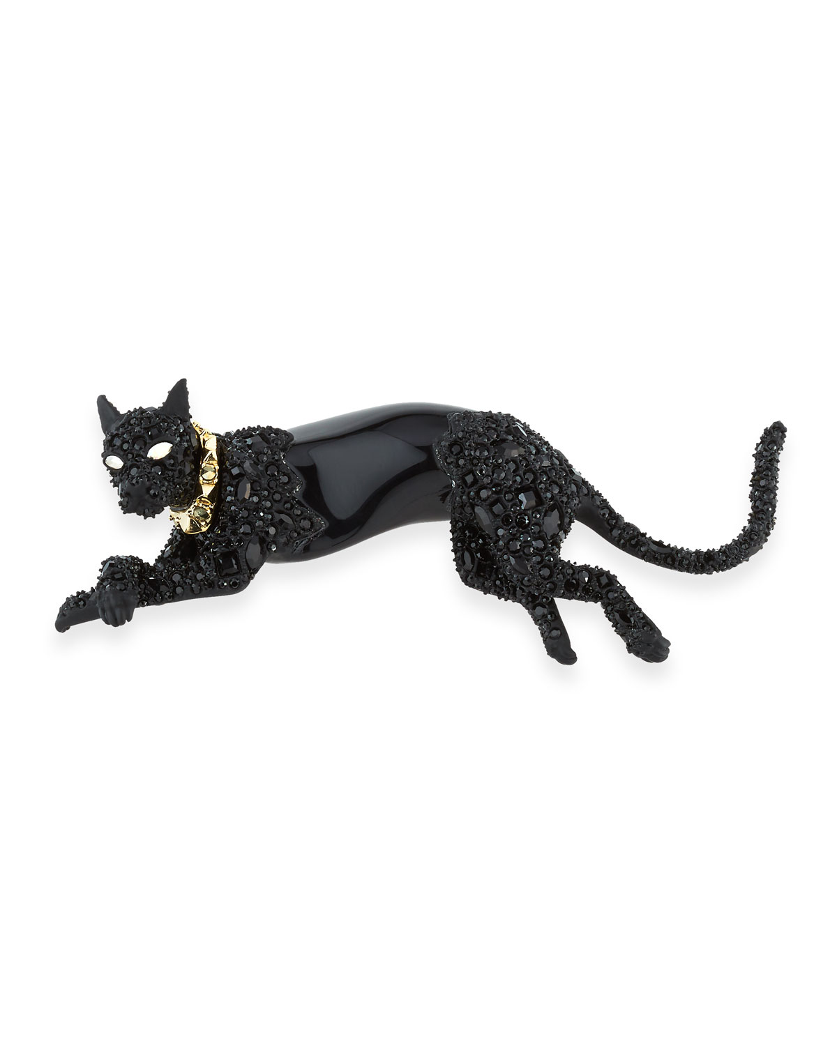 Crystal Panther Pin, Black