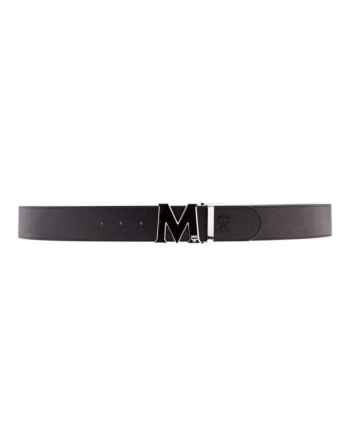 Visetos Reversible Leather Belt, Black