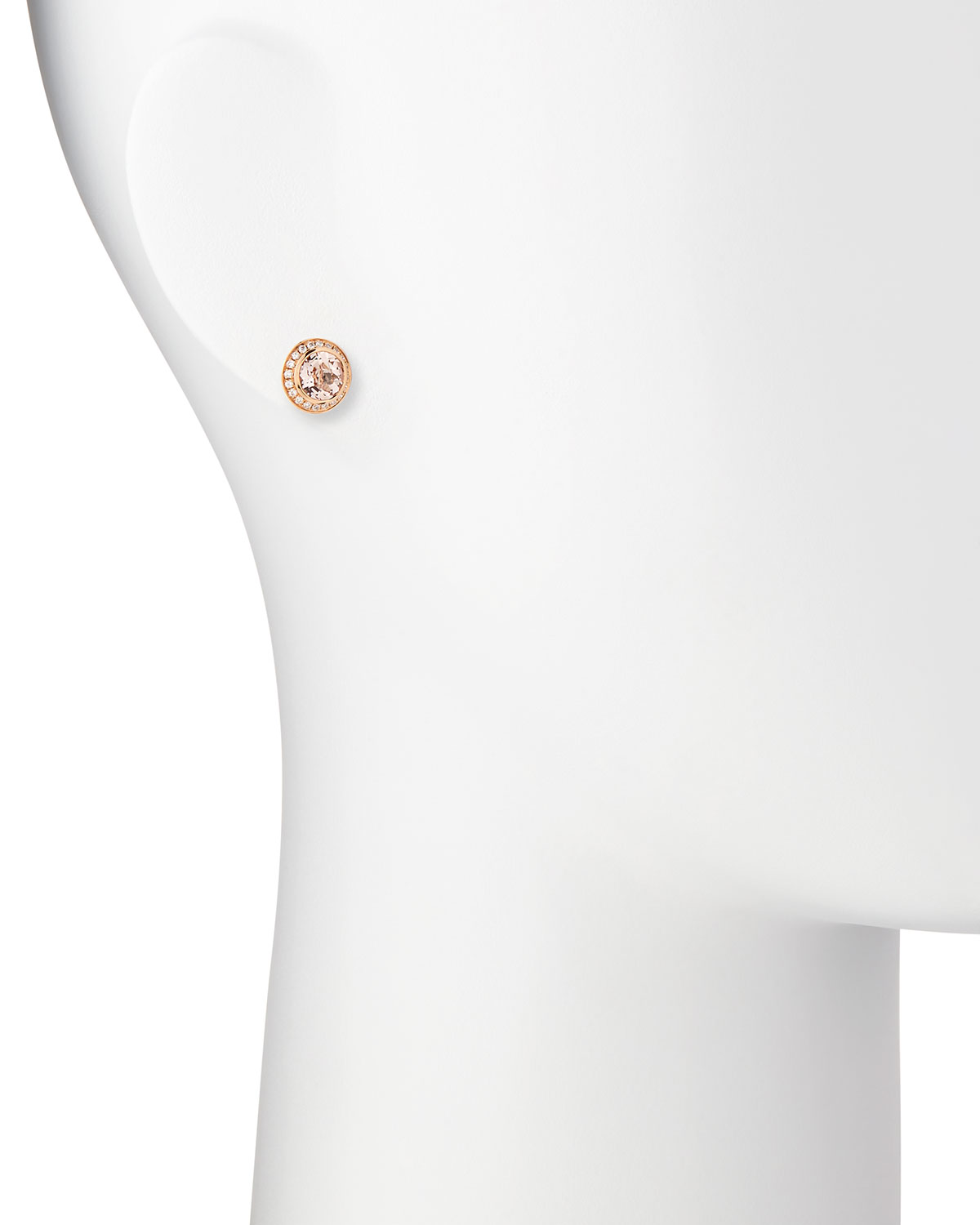 Mini Rosetta Morganite & Diamond Stud Earrings