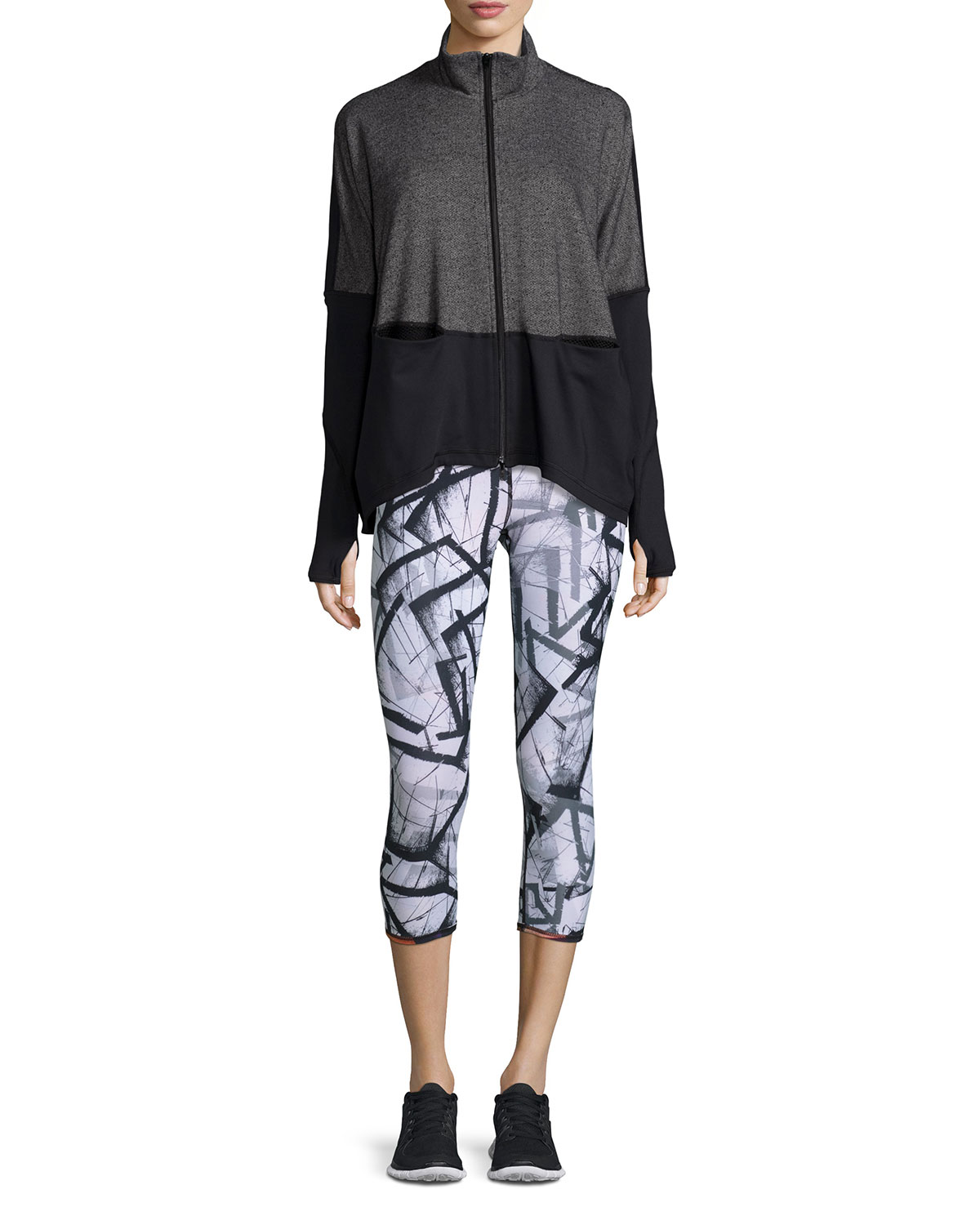 Reversible Print Performance Capri Pants, Nebula