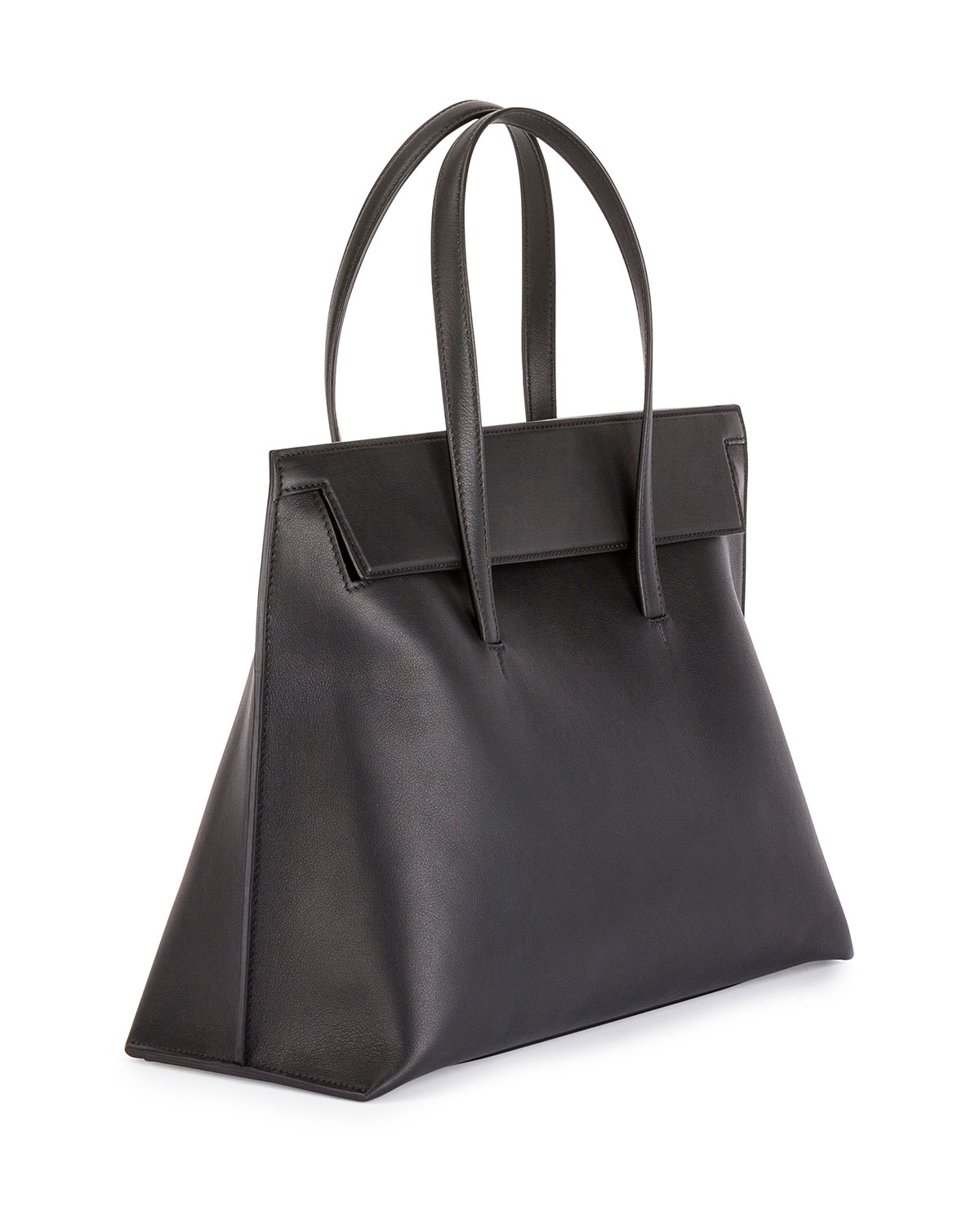 Serena Large Leather Tote Bag, Black