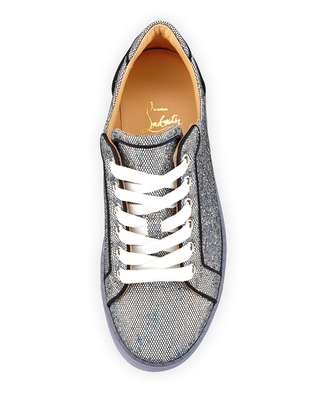 Seava Glitter Disco Red Sole Sneaker, Multi/Silver