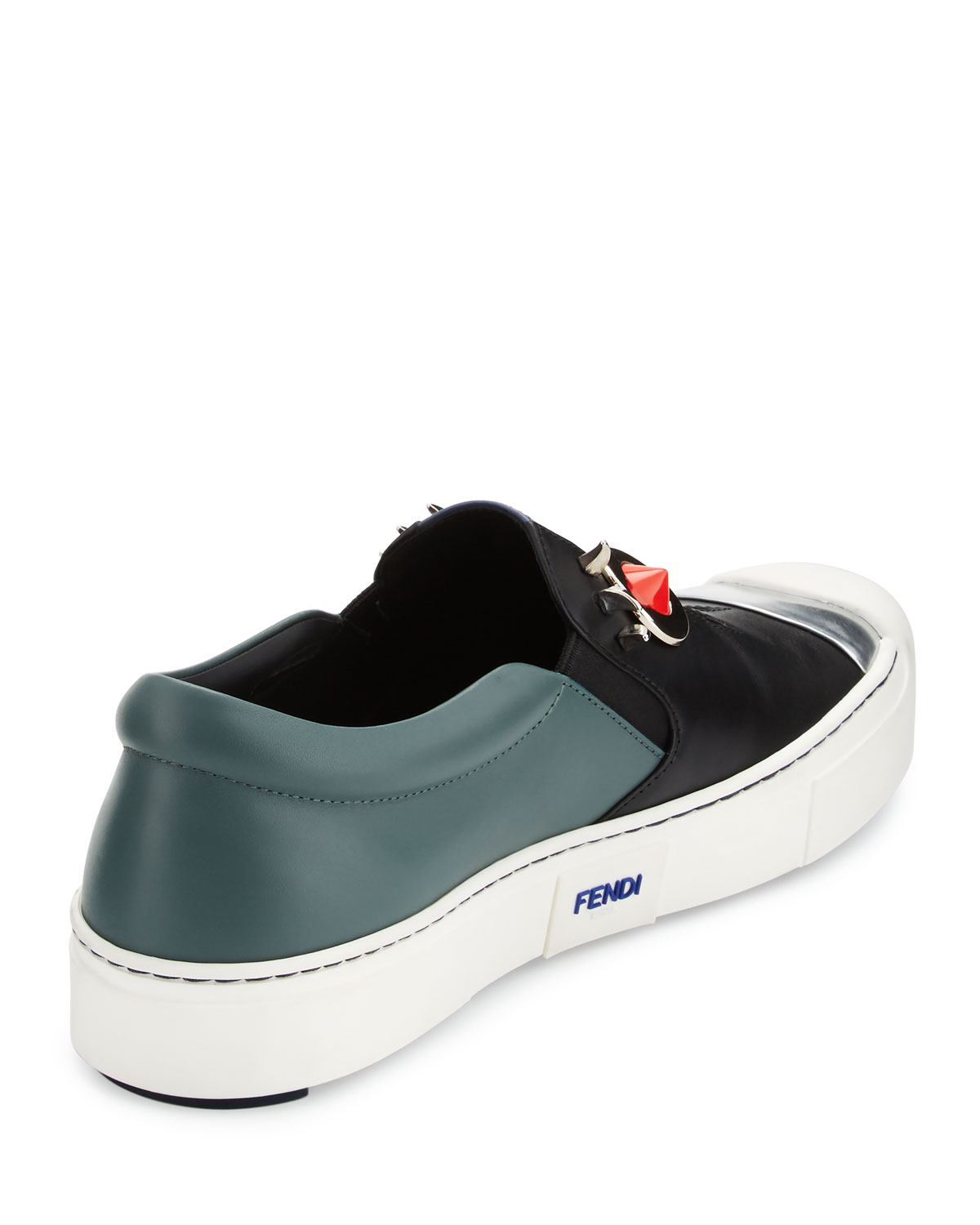 Cap-Toe Monster Skate Sneaker, Nero/Mirto/Ossido