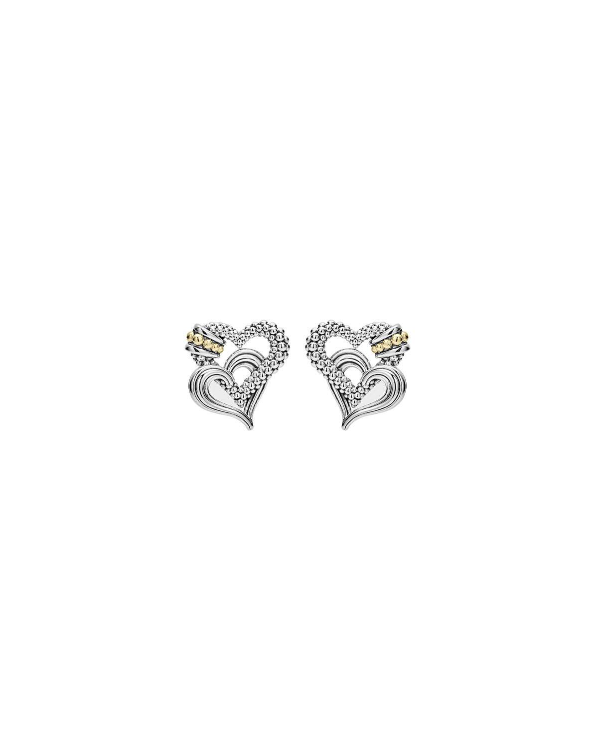 Beloved Sterling Silver/18k Heart Earrings