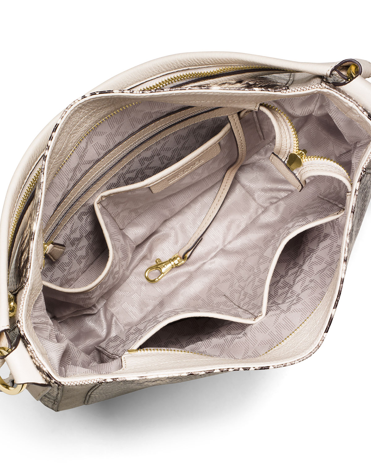Julia Medium Leather Convertible Shoulder Bag, Optic White
