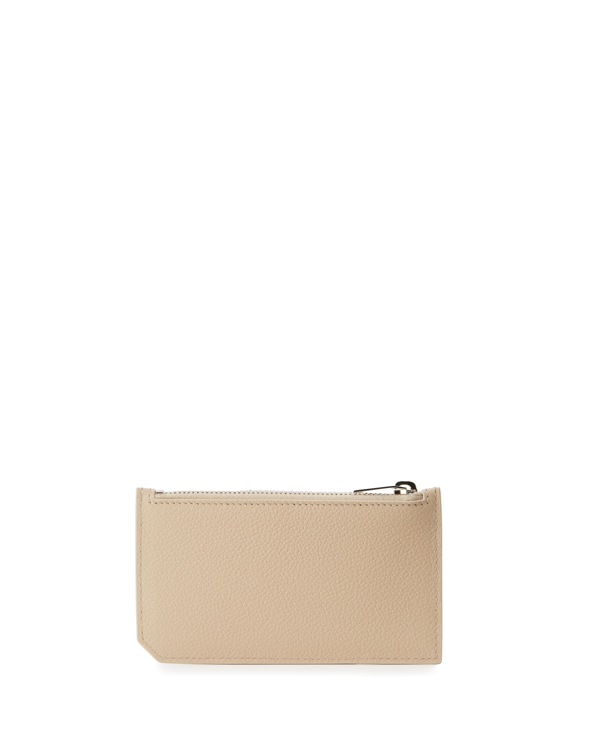 5 Fragments Leather Zip Pouch, Beige