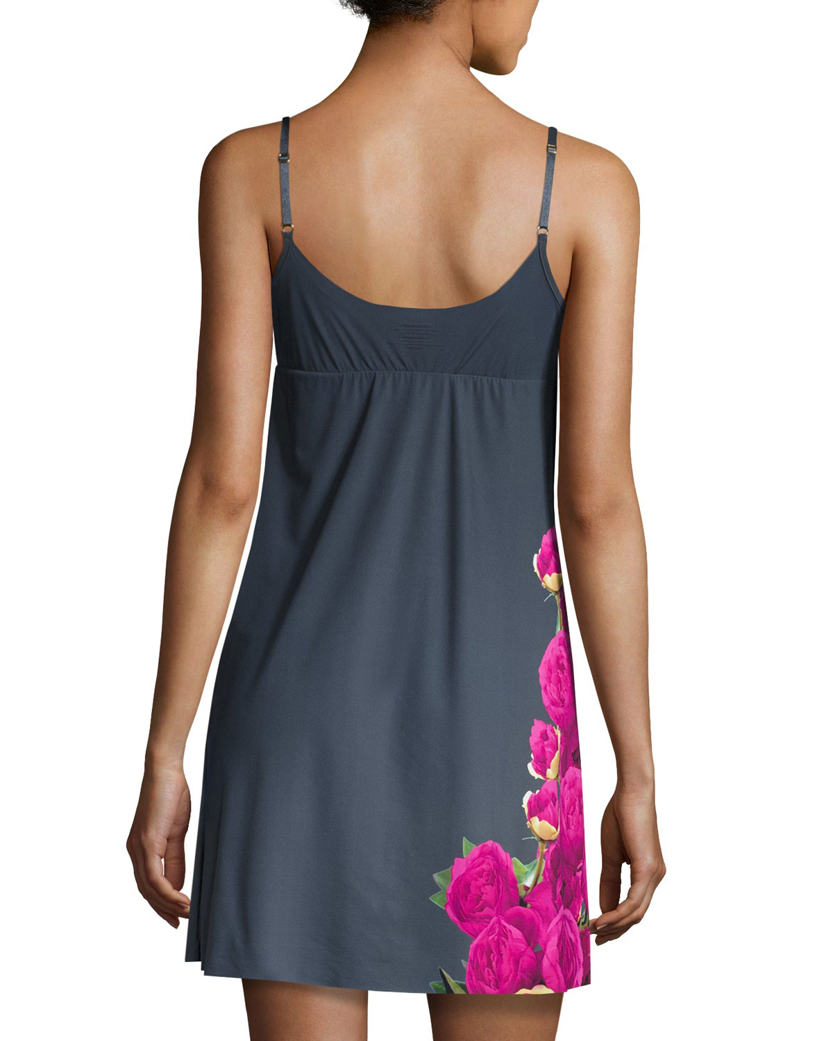 The Photo Op Floral-Print Chemise, Gray