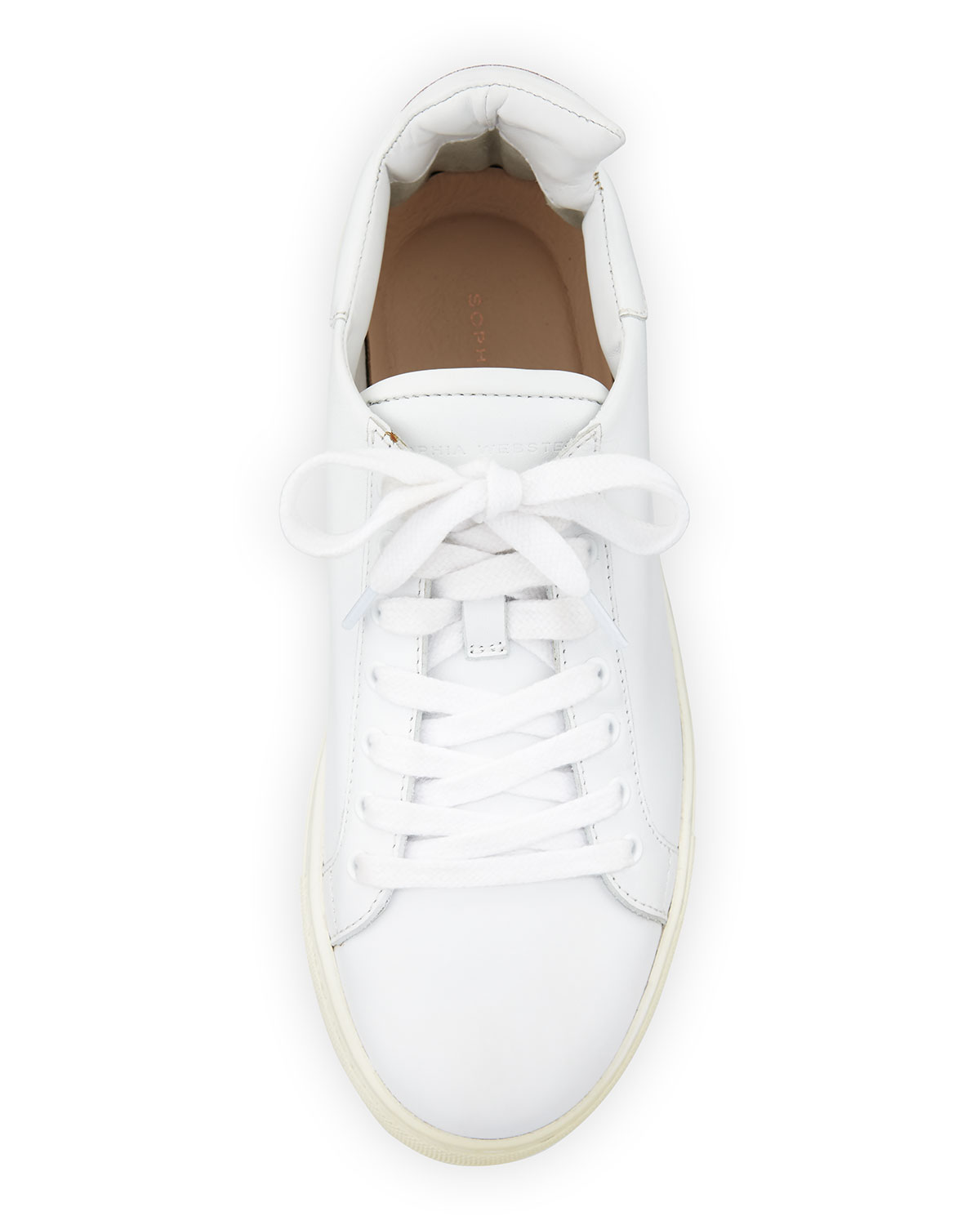 Bibi Butterfly Leather Low-Top Sneaker, White
