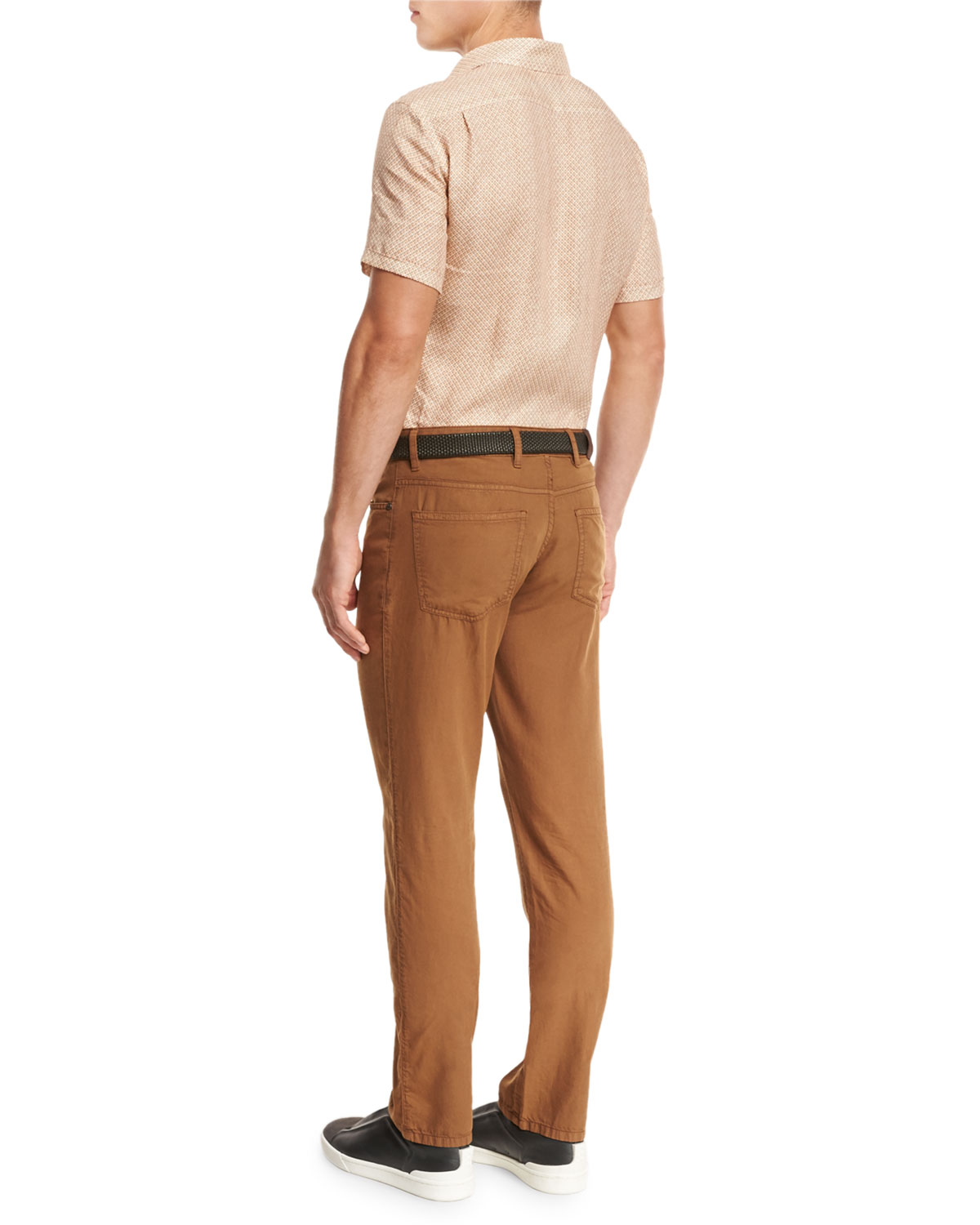 Five-Pocket Straight-Leg Pants, Cognac