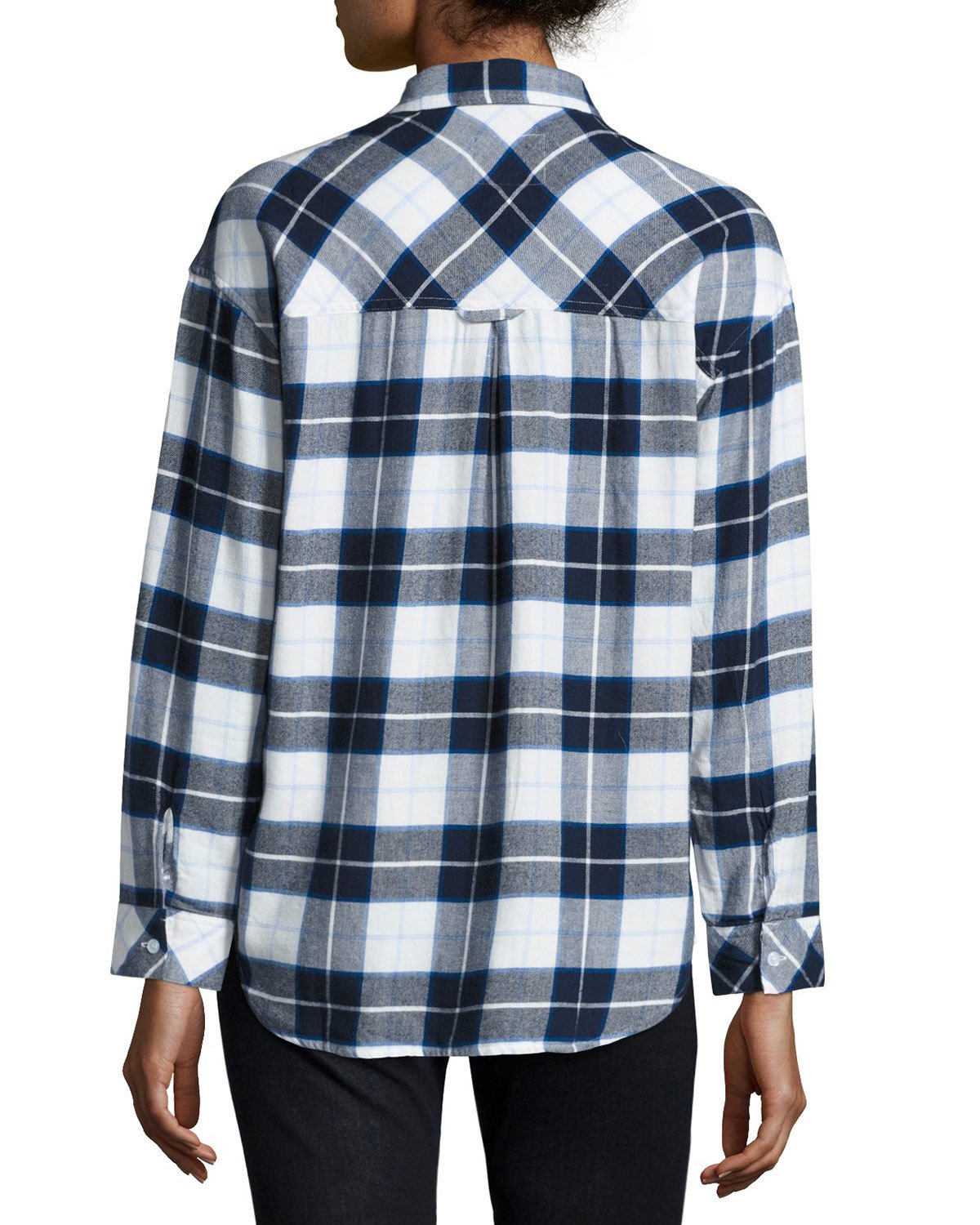 Jackson Plaid Long-Sleeve Shirt, Blue/Black/White Check